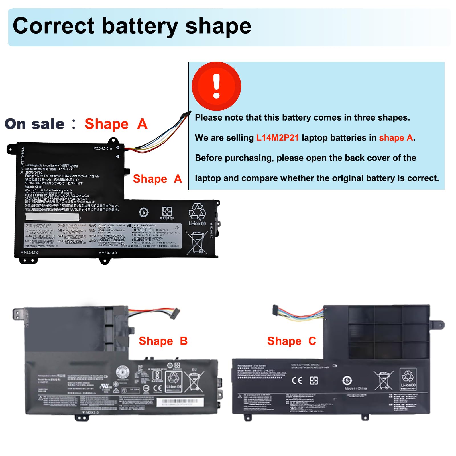 Lcenerga L14M2P21 Laptop Battery for Lenovo IdeaPad 330S Series 7.4V 30Wh 4050mAh