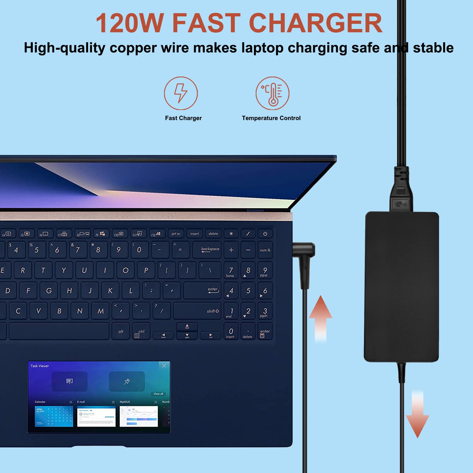 120W Charger For Msi Laptop Charger Msi Gf63 Gv15 Gv15 Thin 11Sc Gf63 Thin 10 11 12Th Intel Core Laptop Ms 16R5 Ms 16R6 Ms 16R7 Adp 120Vh D A17 120P2A