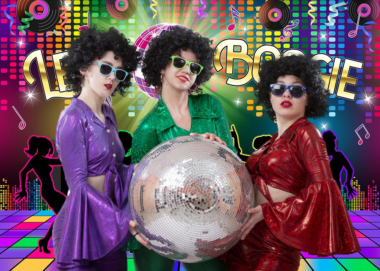 Alltten 10X8Ft 70S Disco Decorations Backdrop Lets Boogie Party Decorations Backdrop Disco Dancing Night Party Themes Banner Dis