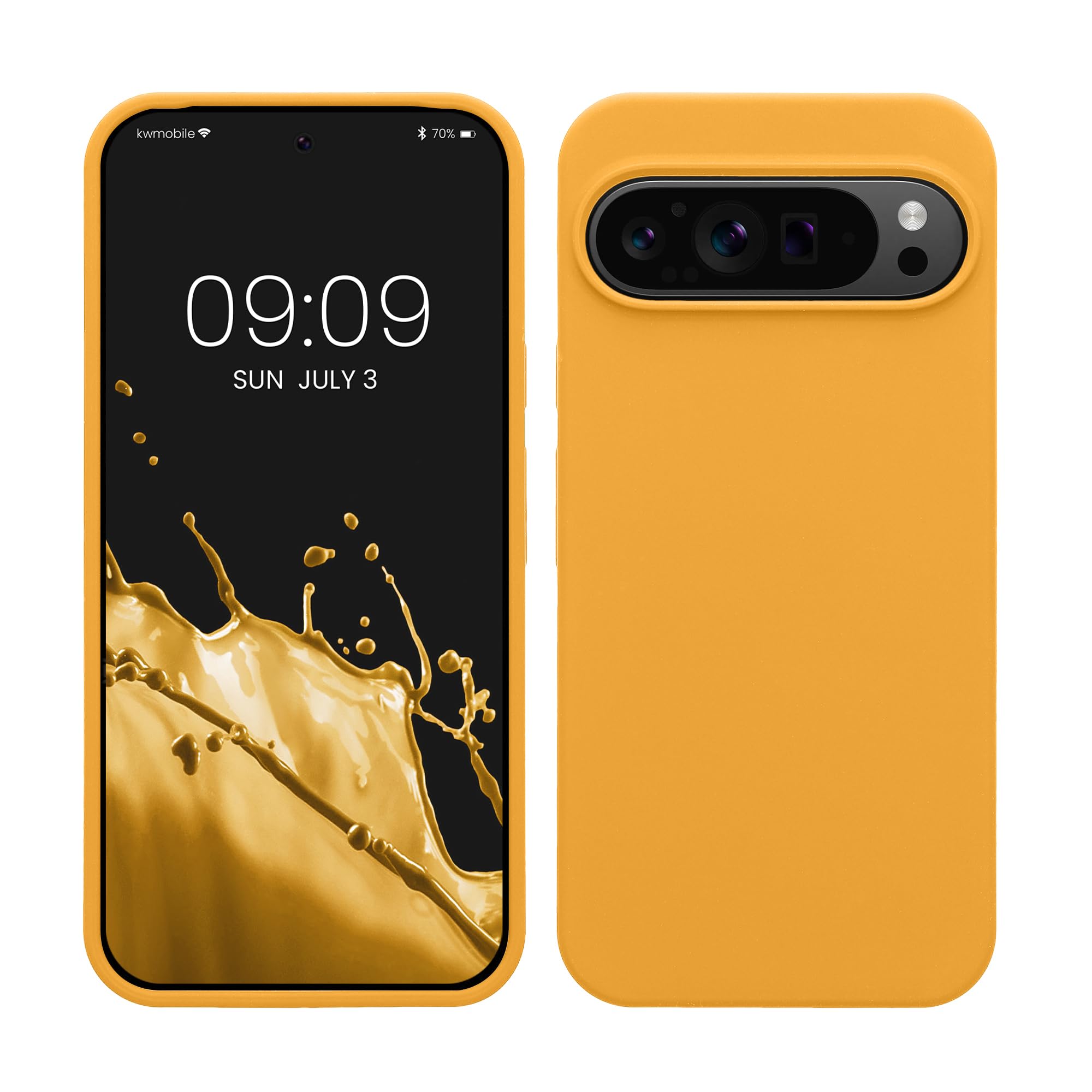 kwmobile Case Compatible with Google Pixel 9 Pro XL Case - TPU Silicone Phone Cover with Soft Finish - Mango