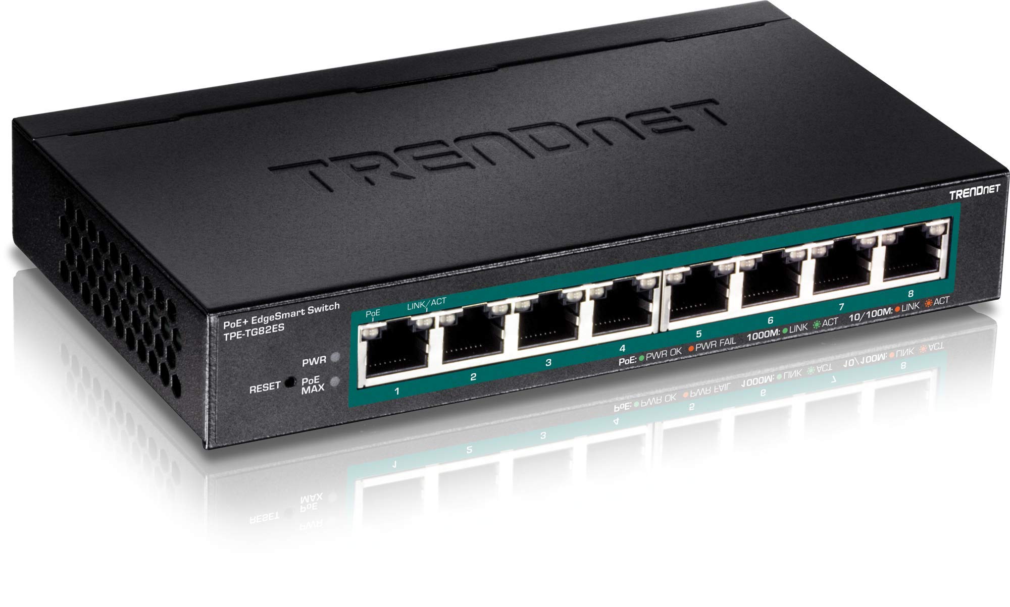 Trendnet 8 Port Gigabit Edgesmart Poe+ Switch 8 X Gigabit Poe+ Ports 64W Poe Power Budget Managed Poe+ Switch Wall Mountable Des