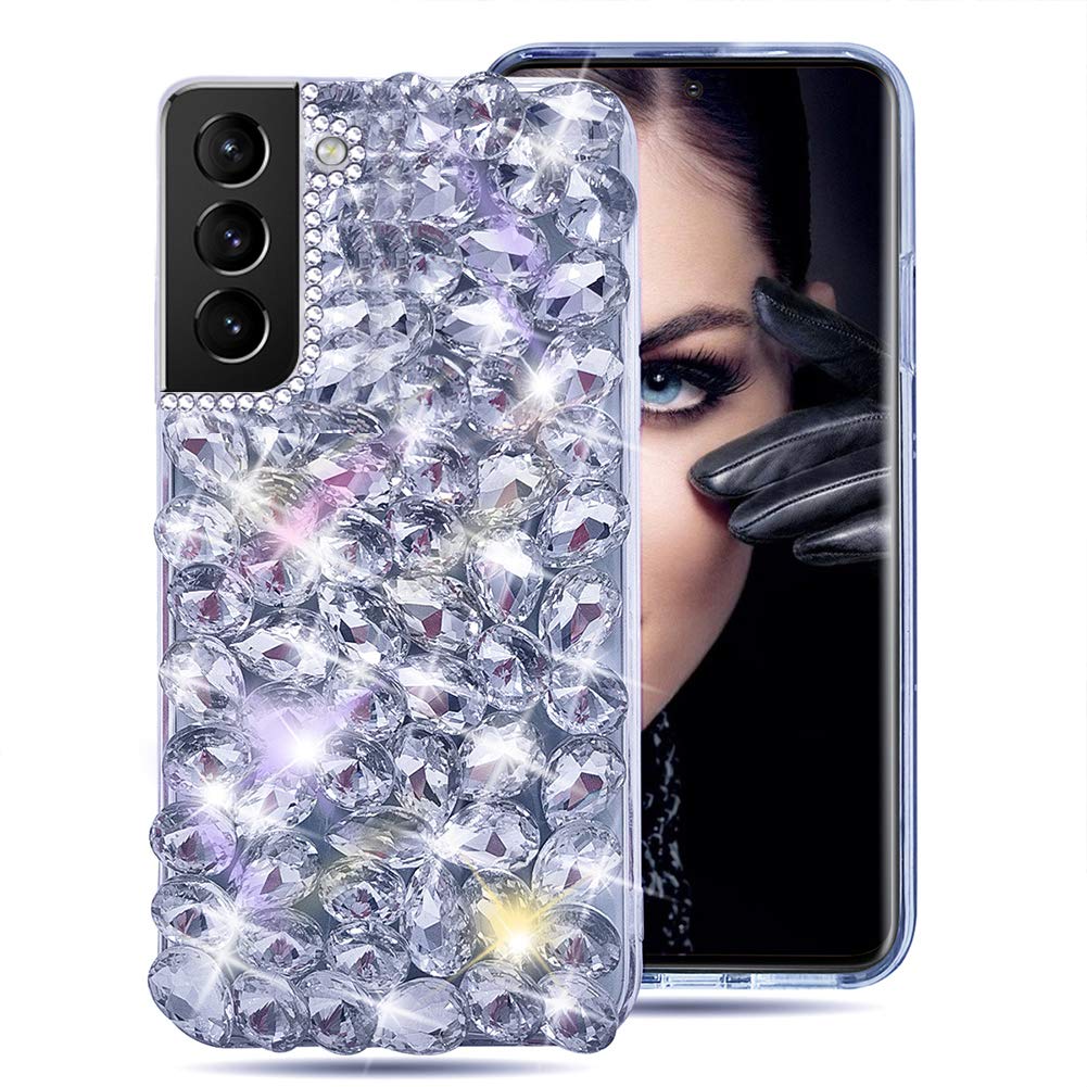 Bonitec For Samsung Galaxy S23 Case Bling Sparkle 3D Glitter Case For Women Girls Luxury Shiny Crystal Rhinestone Diamond Bumper