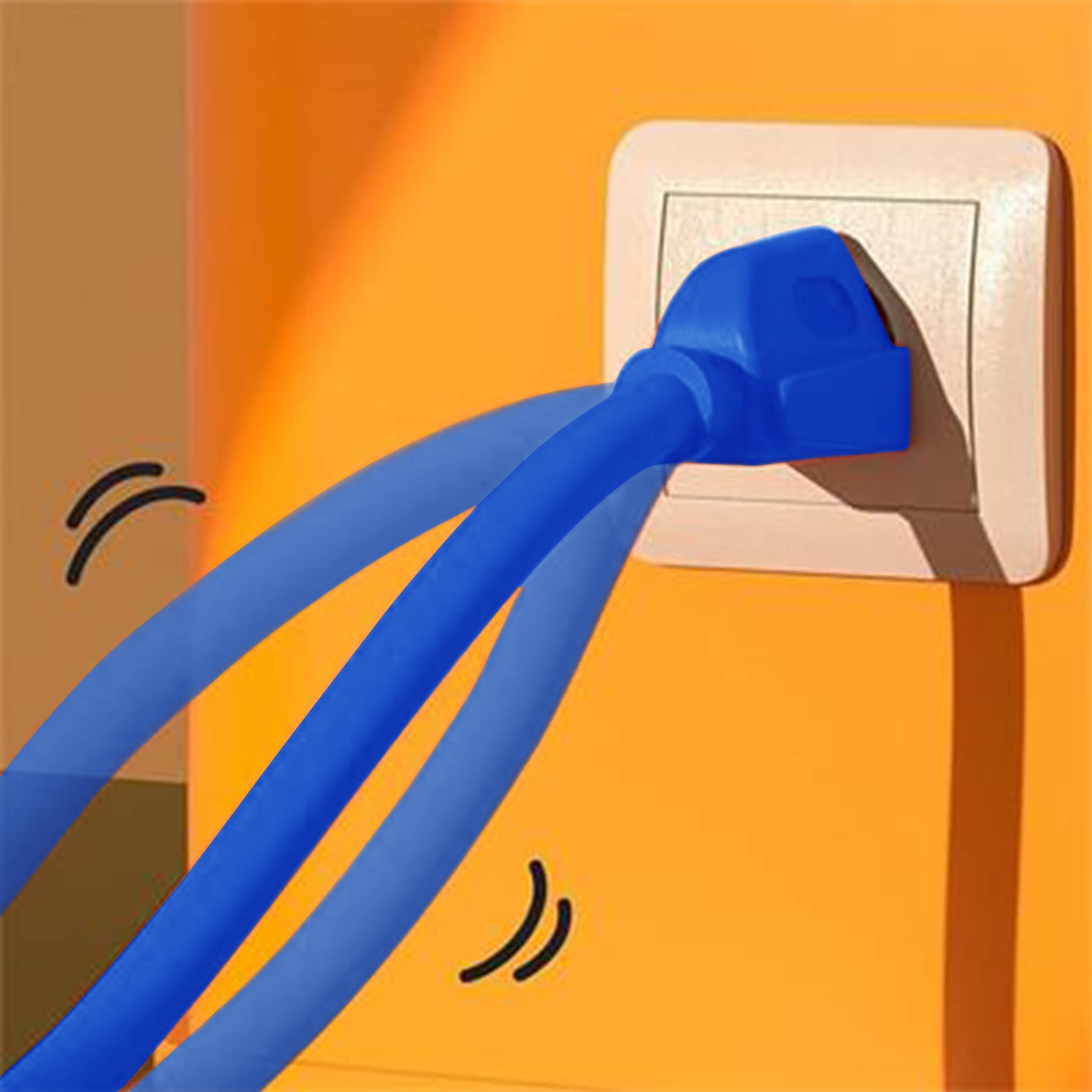 Outdoor Extension Cord Waterproof 50 Ft, Blue 14/3 Sjtw Heavy Duty, Flexible 100% Copper 3 Prong Extension Cord For Lawn, Garage