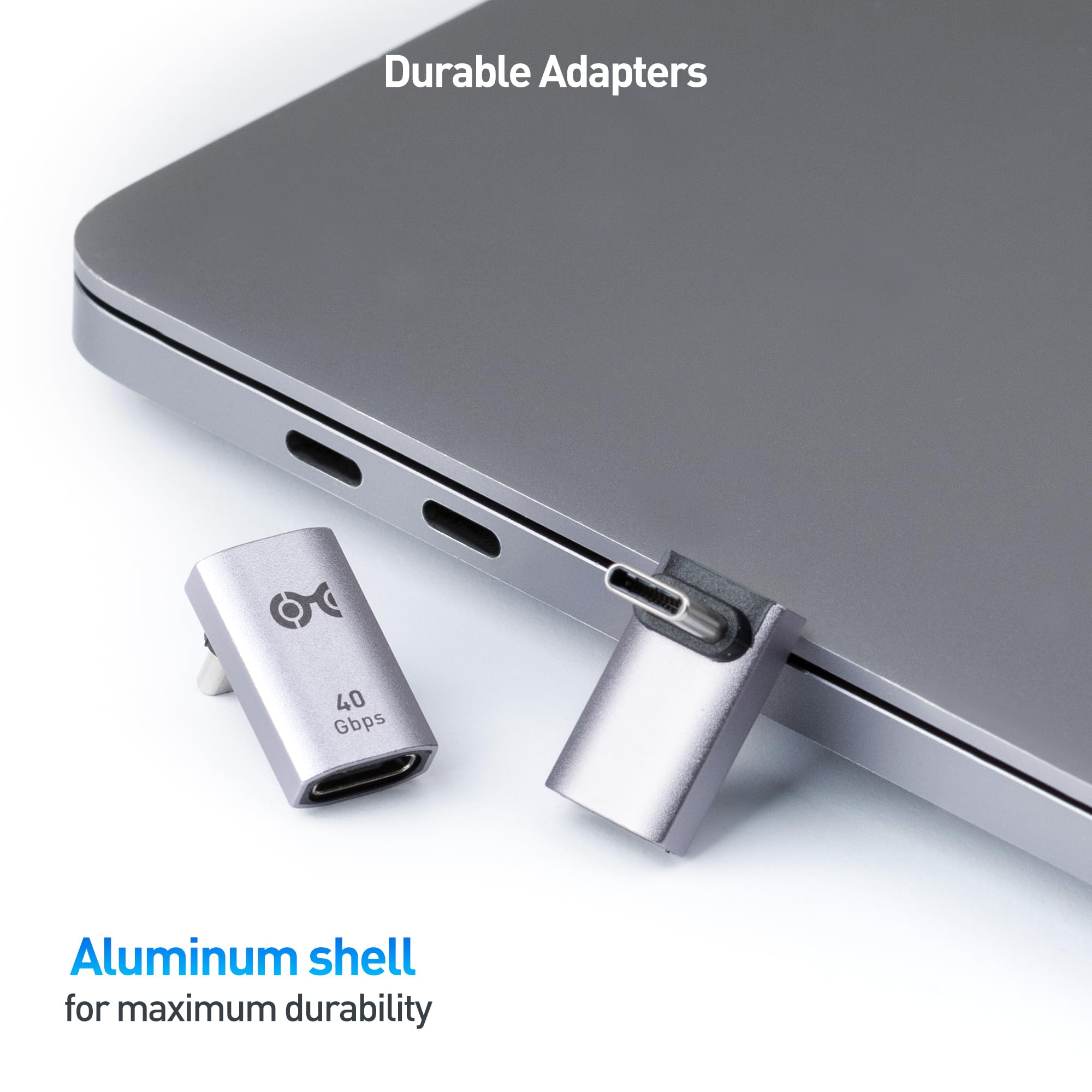 Cable Matters 2 Pack 40Gbps Right Angle USB C Adapter, Up to [4K@240Hz Video, 240W Charging, 40Gbps Data Transfer] 90 Degree USB C Adapter, Compatible with Thunderbolt 4, iPhone 16, Steam Deck