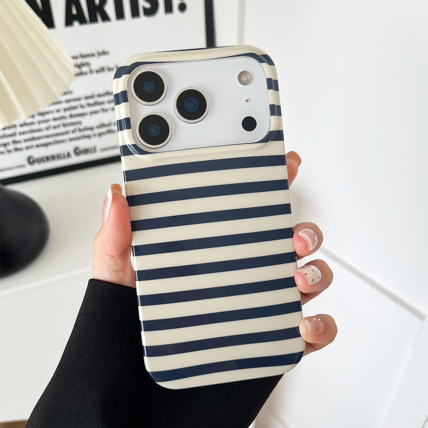 ZTOFERA for iPhone 17 Pro Max Case with Geometric Horizontal Stripes,Cute Fashion Simple Line Pattern for Women Men,Soft TPU Sli