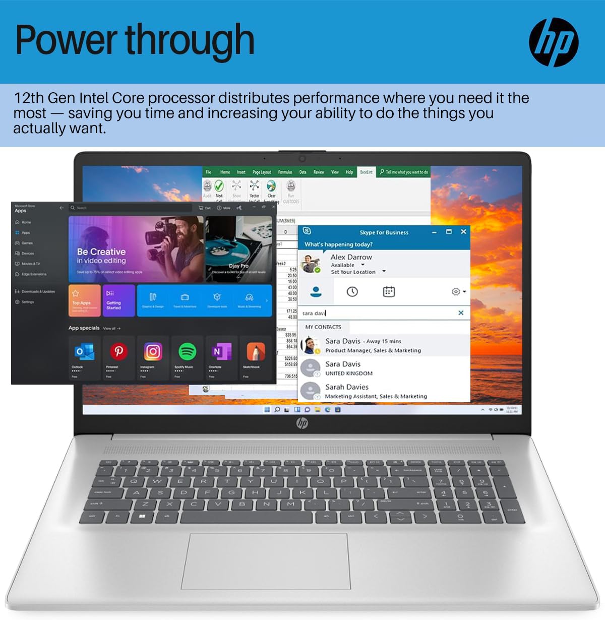 Hp 17 Inch Business Laptop, 17.3    Fhd Ips Screen, 12Th Gen Intel I3 1215U Processor, 16Gb Ram, 1Tb Ssd, Intel Uhd Graphics, We
