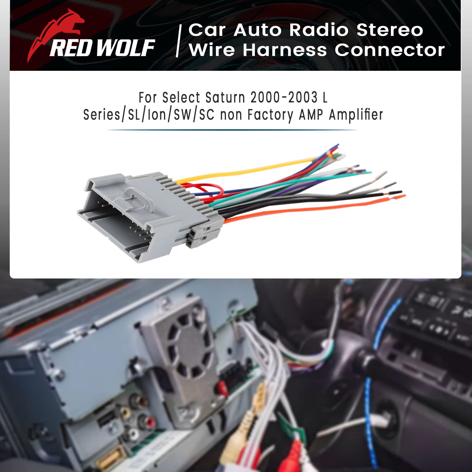 Red Wolf Radio Wiring Harness For Select Saturn 2000 2005 L Series/Sl/Ion/Sw/Sc 70 2002 Stereo Wire Connector Plug Non Factory A