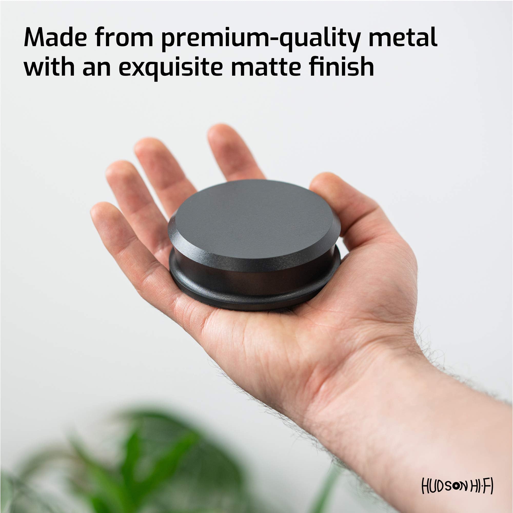 Hudson Hi Fi Smallben Record Weight Stabilizer With Protective Leather Pad   9 Ounce Vinyl Turntable Weight   Durable & Stylish