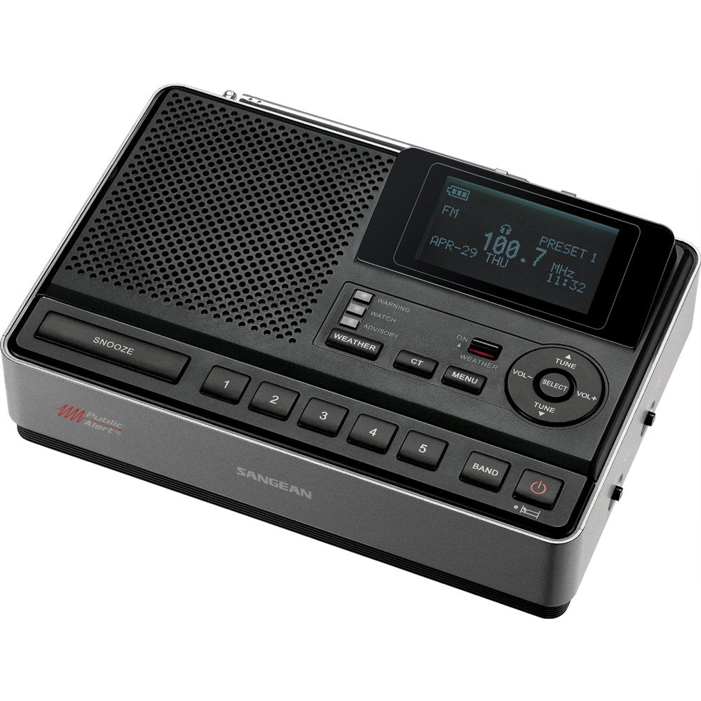 Sangean Cl-100 Noaa, S.A.M.E And Public Alert Certified Weather Alert Table-Top Radio With Am/Fm-Rbds, And Eeprom Back Up For Pr