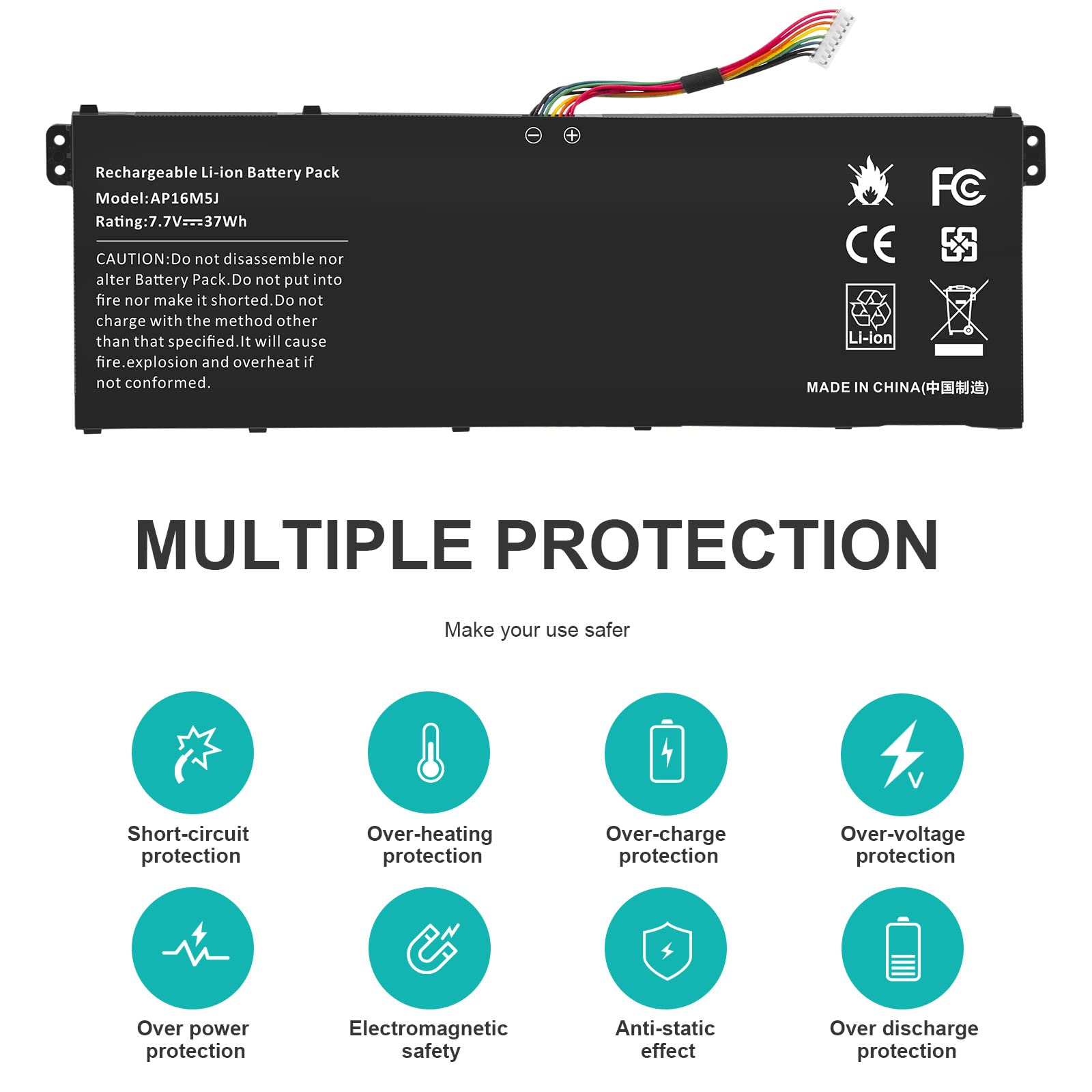 Futurebatt Ap16M5J Laptop Battery For Acer Aspire A114 31 A314 31 A315 21 A315 51 A515 51 Es1 523 24Cw Es1 523 20Dg 2Icp4/80/104