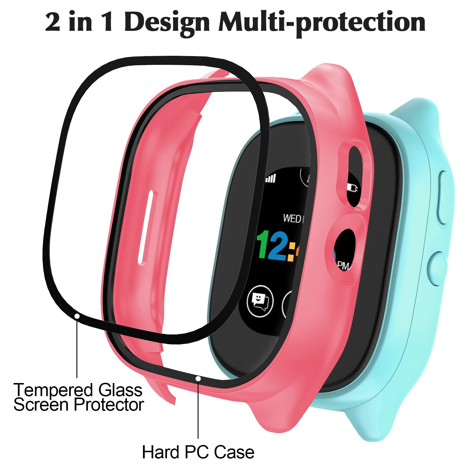 Kuaguozhe Tempered Glass Screen Protector Only Compatible For Gizmo Watch 3 For Kids,Pink