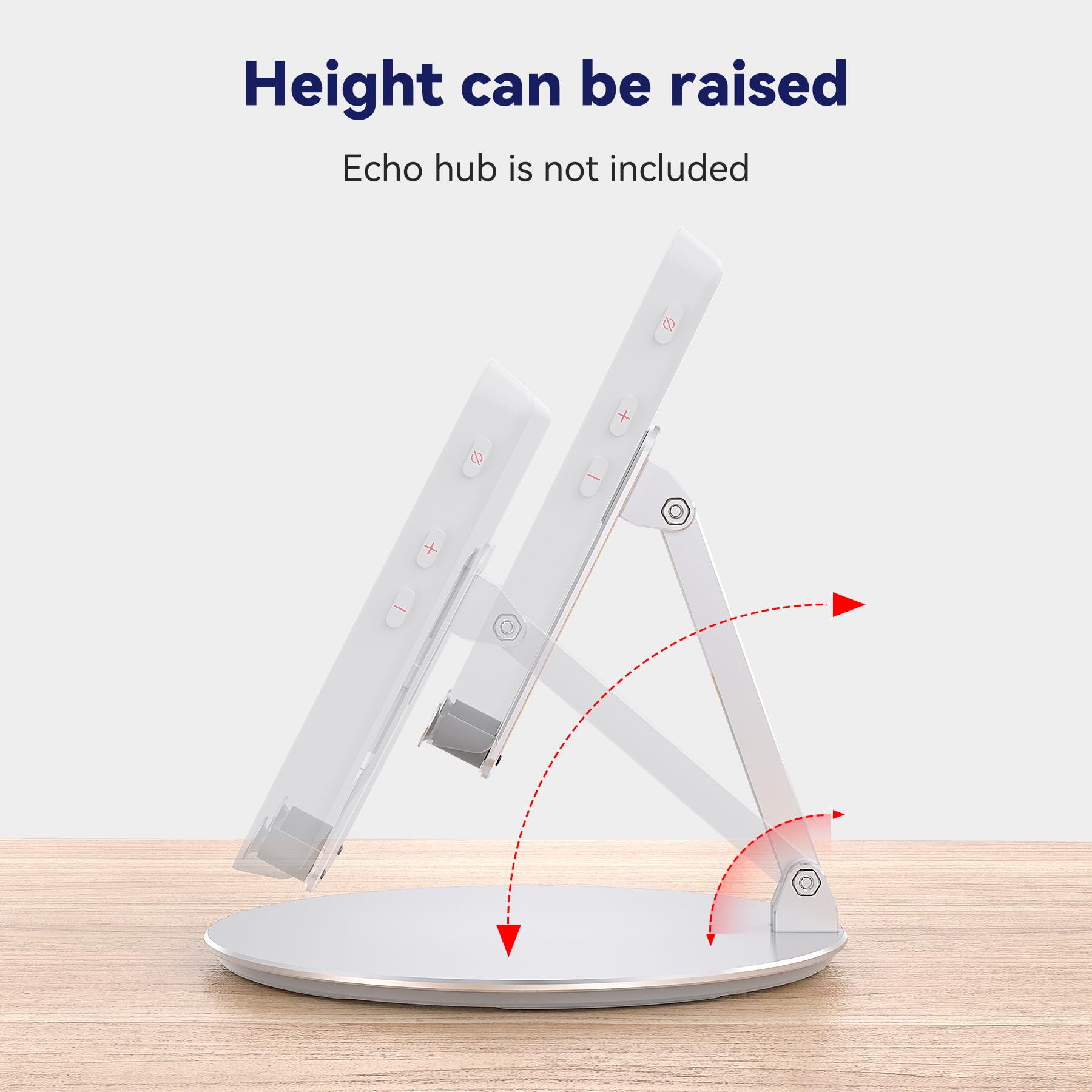 Wawxh1314 Elevated Stand For Echo Hub, Rotatable Tilt Stand For Alexa Hub, Echo Hub Table Stand, Aluminum Stand Holder For Echo