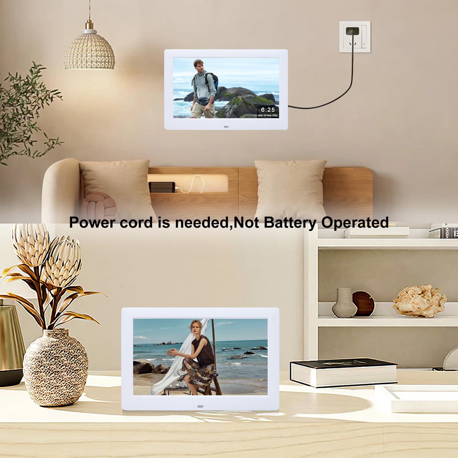 10 Inch Digital Picture Frame,Digital Photo Frames,Photo Video Player With Remote Control,Support Background Music,Multi Slidesh