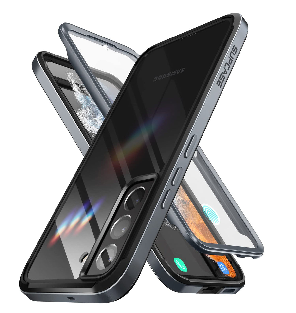 Supcase Ub Edge Pro Series Case For Samsung Galaxy S22 5G (2022 Release), Slim Frame Clear Protective Case With Built In Screen