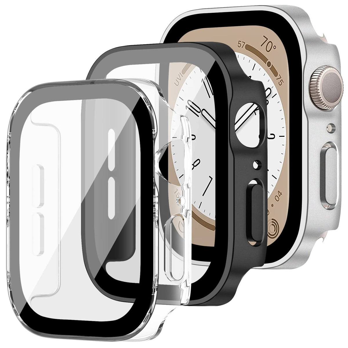 3 Pack Screen Protector Case For Apple Watch Series 6/5/4/Se,Plated Anti Scratch Ultra Thin Full Coverage Protective Cover With