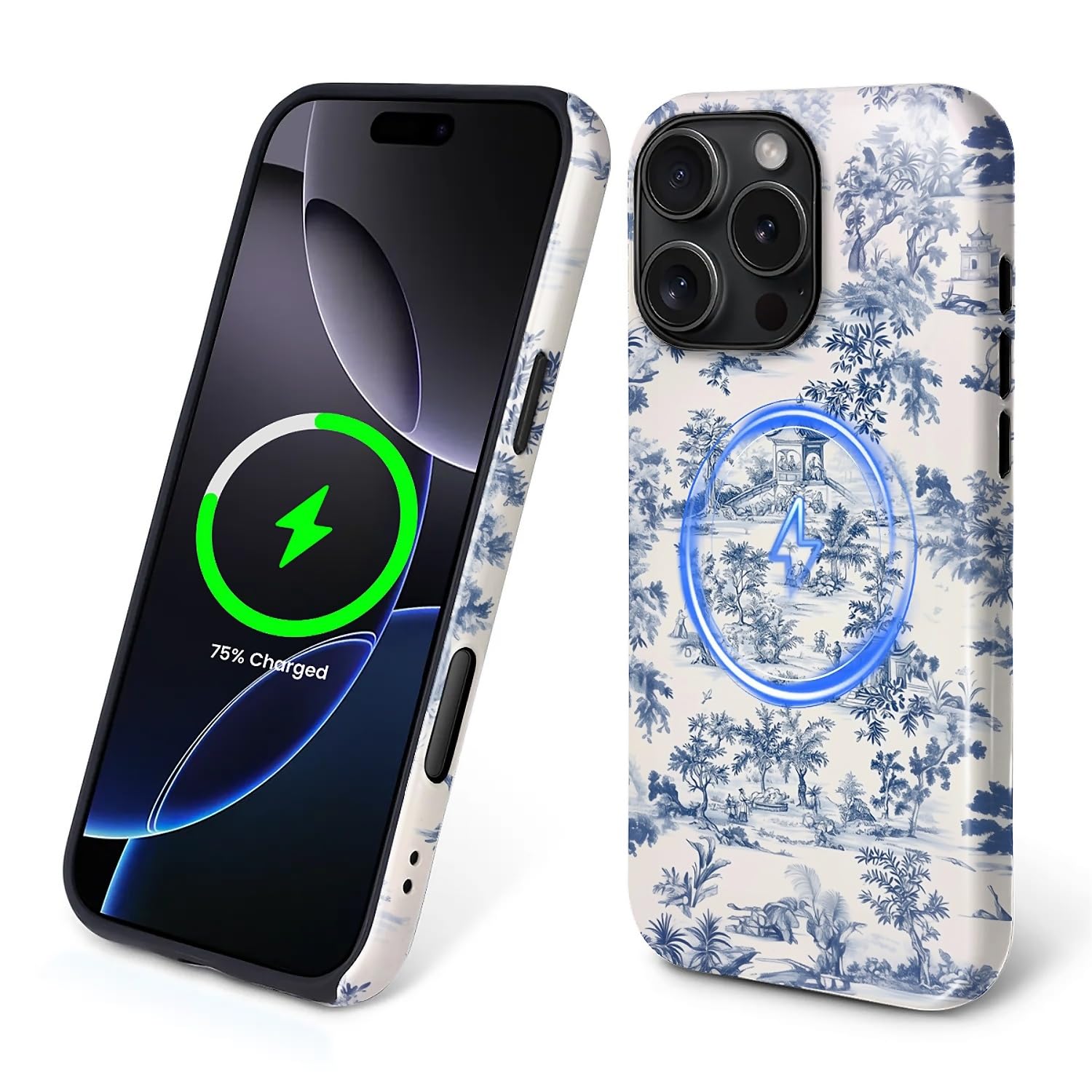 Flivro Magnetic Case for iPhone 16 Pro, Compatible with Magsafe,PC Hard Shell & Silicone Inner Bumper, Anti-Scratch Full-Body Co