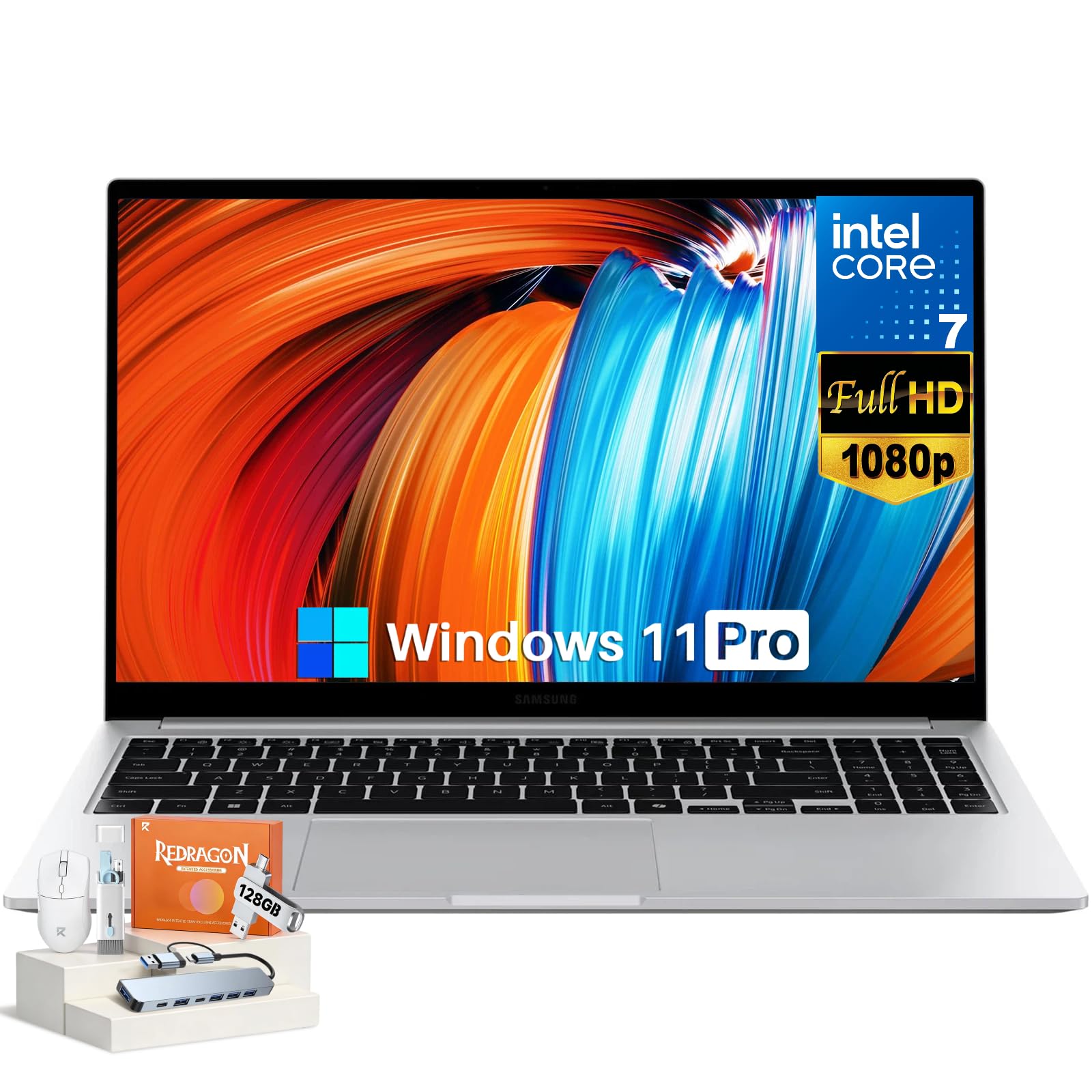 Samsung Galaxy Book4 Business Laptop, 15.6 FHD, Intel 10-core 7-150U, 16 GB RAM, 512 GB SSD, Copilot AI, Fingerprint Reader, Bac