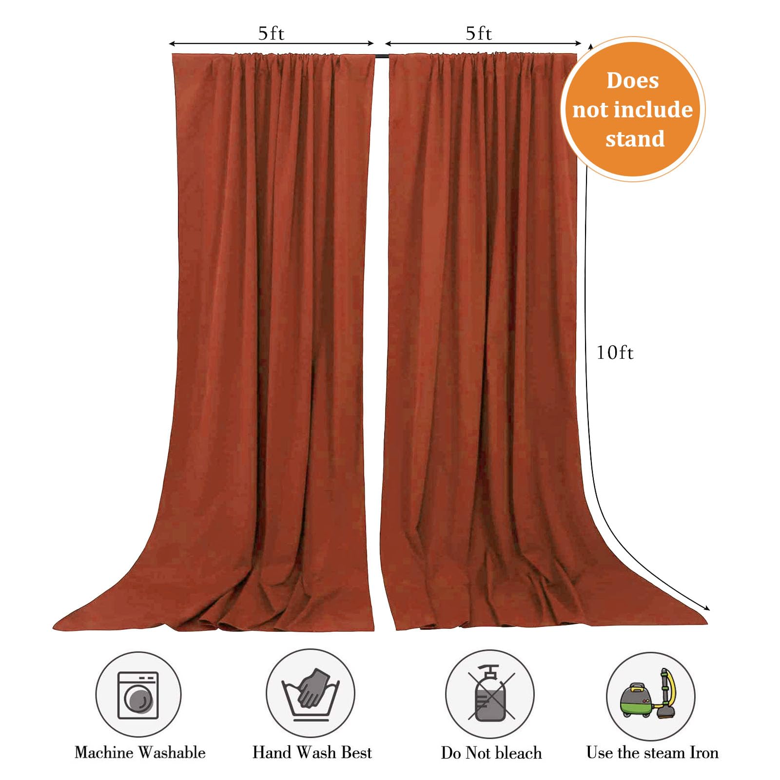 10 X 10 Feet Brown Backdrop Curtain For Partie, Background Curtains For Photoshoot, Birthday, Wedding, Halloween, Thanksgiving,