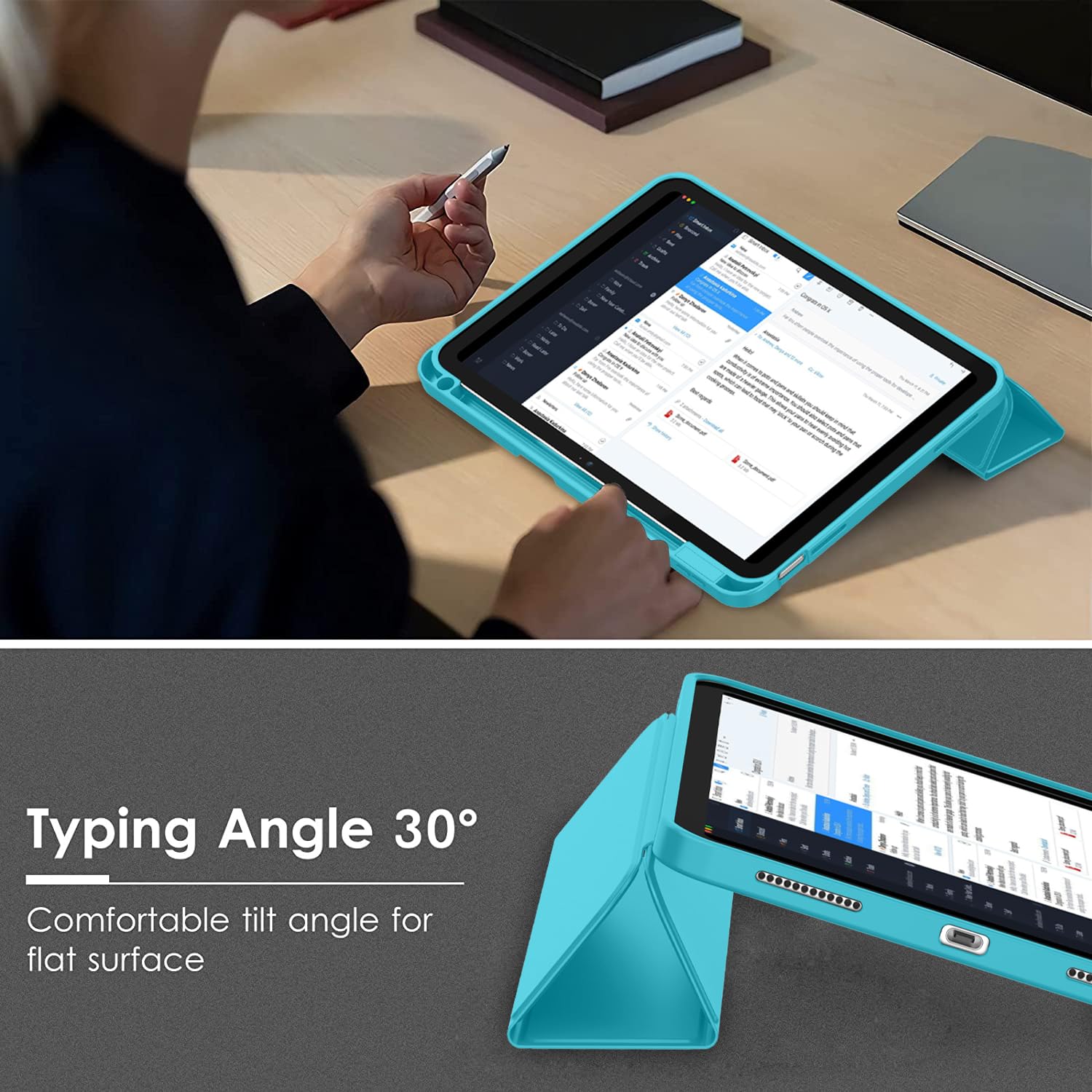 Zryxal Ipad (A16) Case/Ipad 10Th Generation Case [11-Inch 2025/10.9 Inch 2022] With Pencil Holder, Smart Cover With Soft Tpu Bac