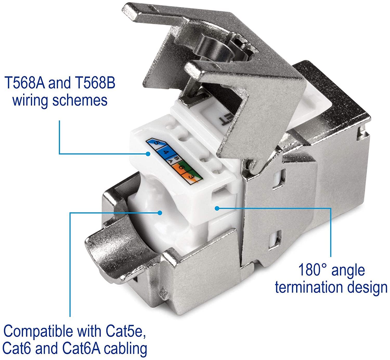Trendnet Shielded Cat6A Rj45 Keystone Jack 6 Pack Bundle, Use With The Tc Kp24S Shielded Blank Keystone Patch Panel (Sold Separa
