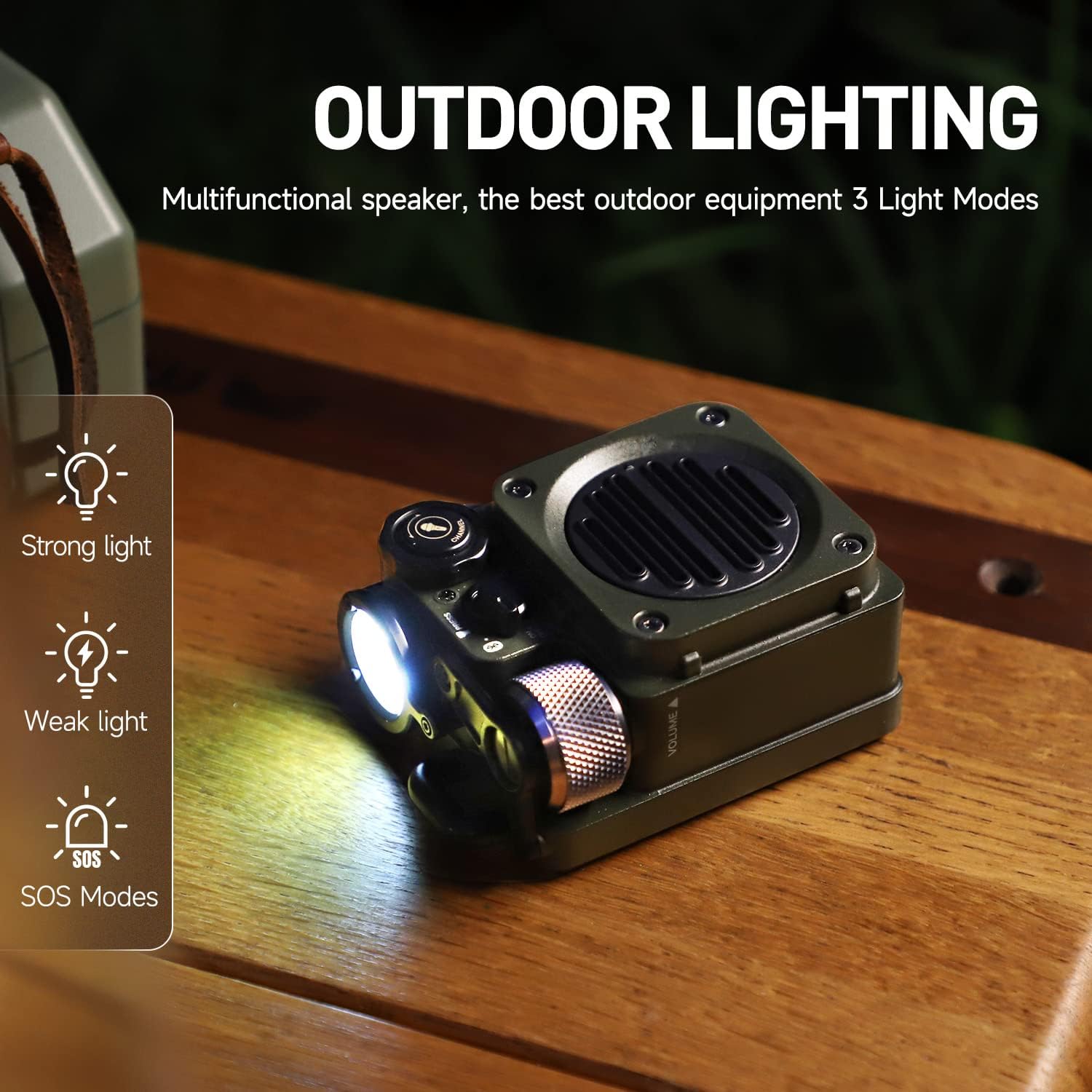Muzen Portable Small Bluetooth Speaker, Wild Mini Rugged Outdoor Travel Wireless Waterproof Speakers With Flashlight, Crystal Cl