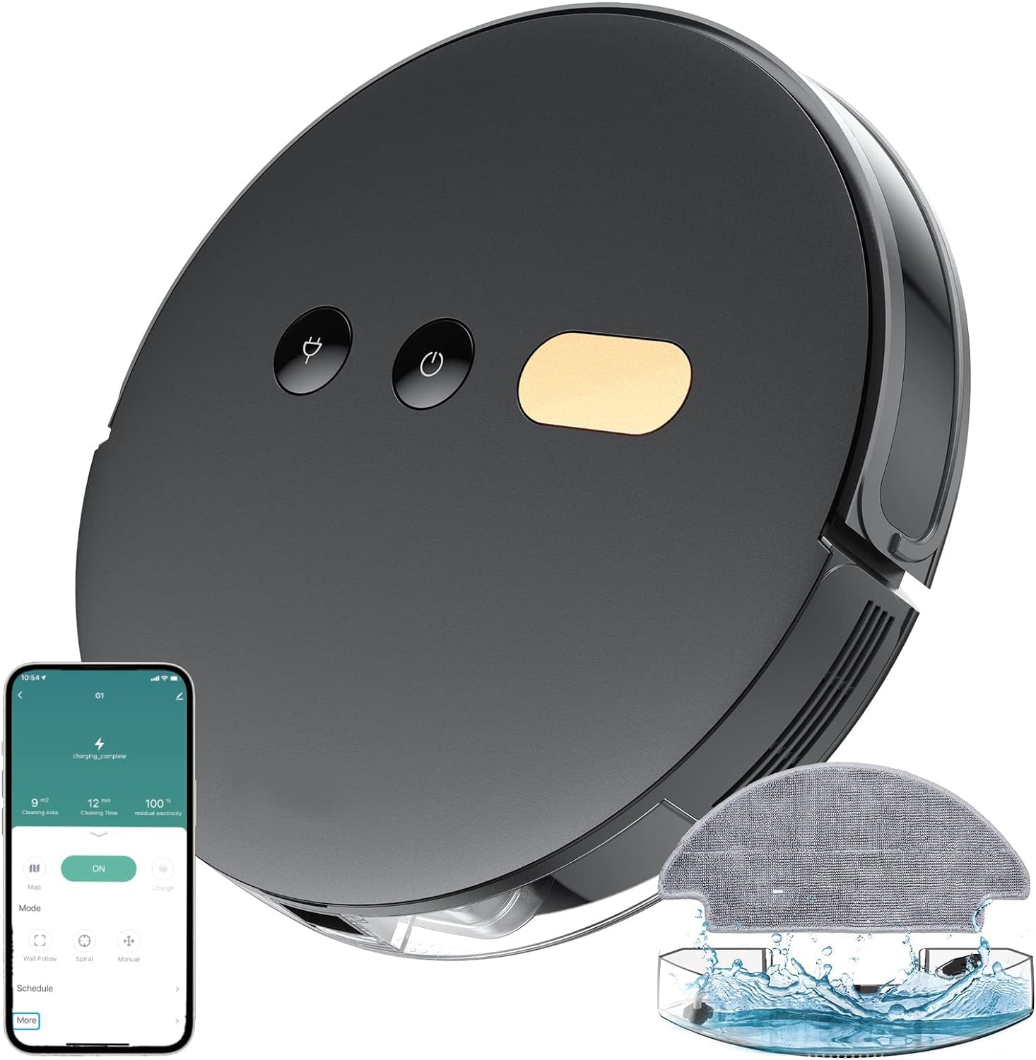 2-in-1 Robot Vacuum and Mop Combo - Robot Vacuum Cleaner with Air Aromatherapy, 8000Pa Super Suction, APP & Alexa Control, Self-