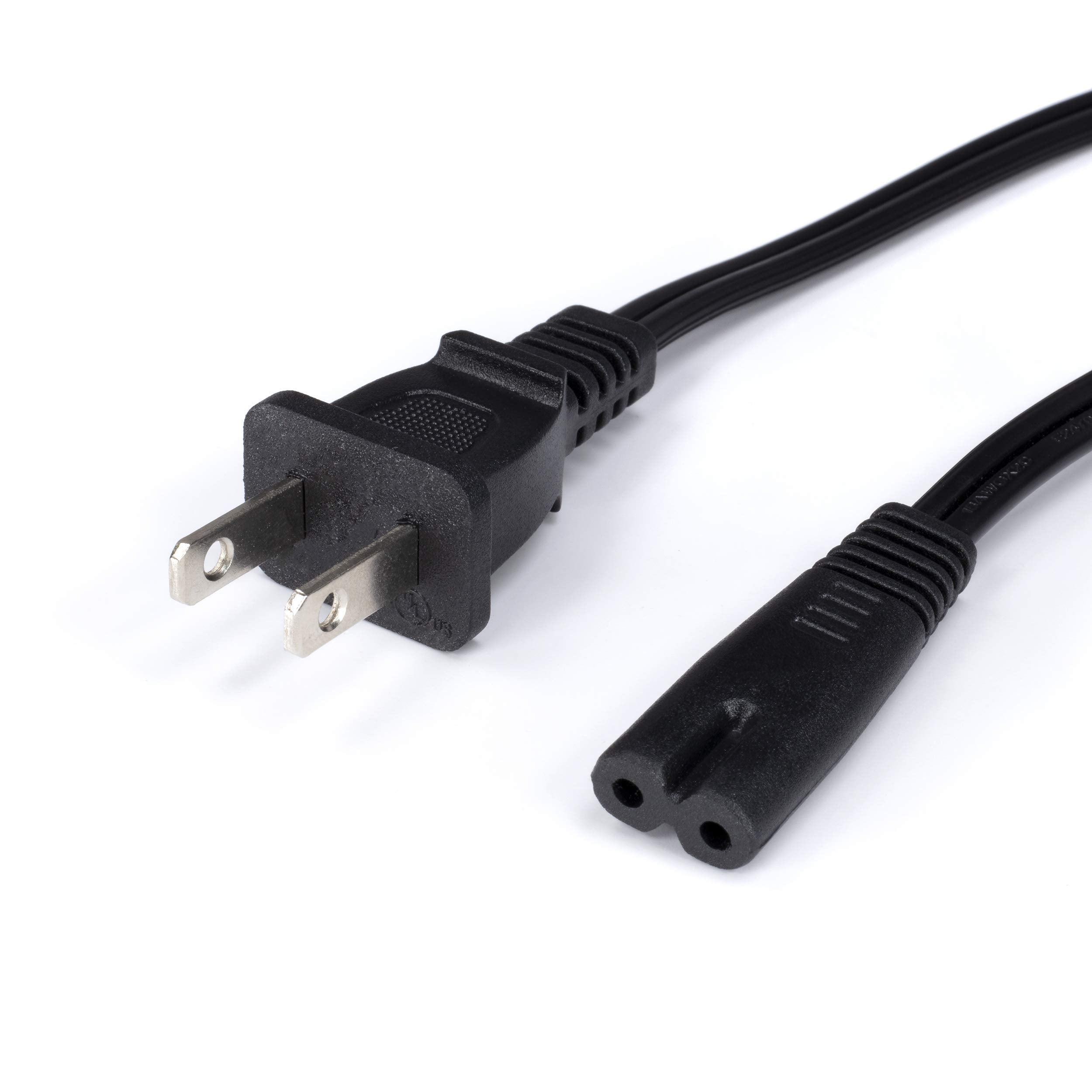 The Cimple Co Figure 8 Power Cord (2 Prong) With Copper Wire Core - Non Polarized For Satellite  Catv  Game Systems  And More - Nema 1-15P To C7 C8 / Iec 320 - Ul Listed - Black  15 Feet (4.5 Meter) -Like New