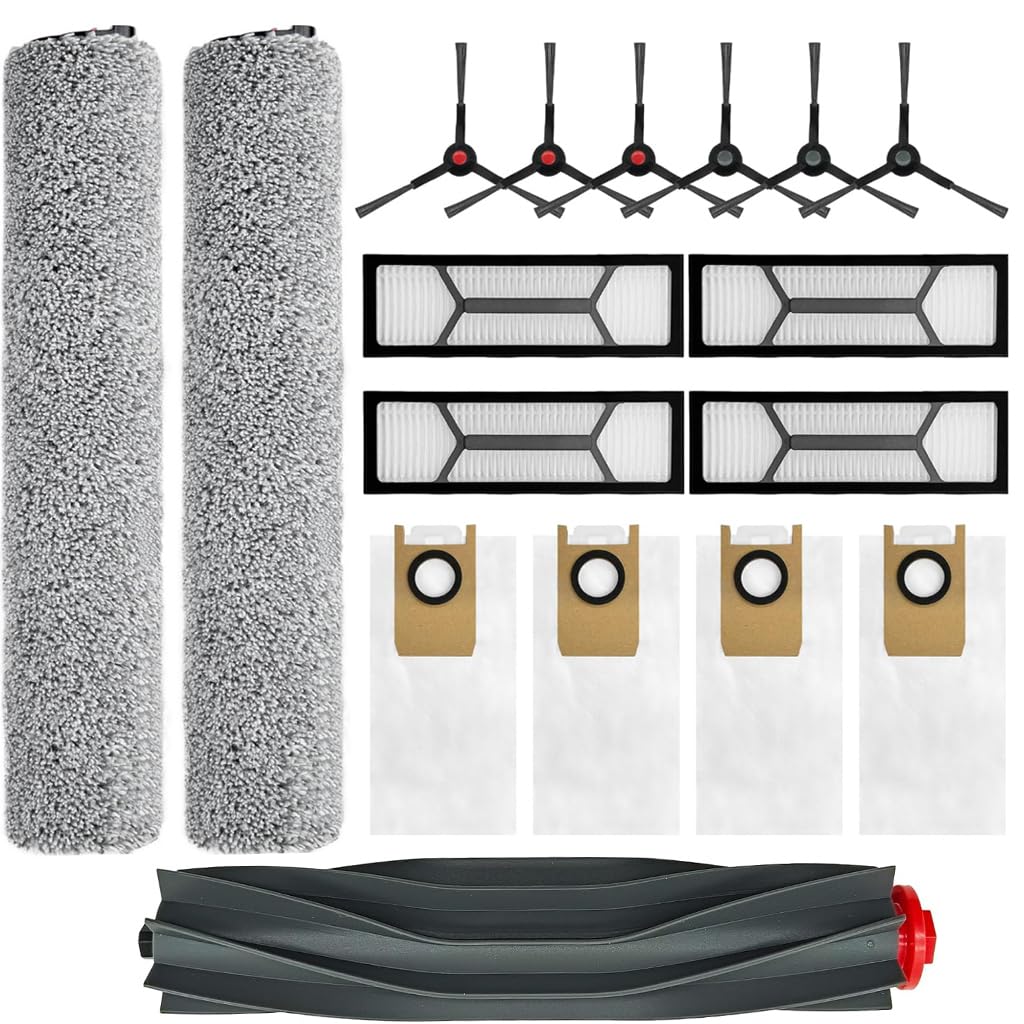 Omni S1 Pro Replacement Parts Accessories for Eufy Omni S1/S1 Pro Robot Vacuum: Main Brush X1, Side Brush X6, Washable Filter X4