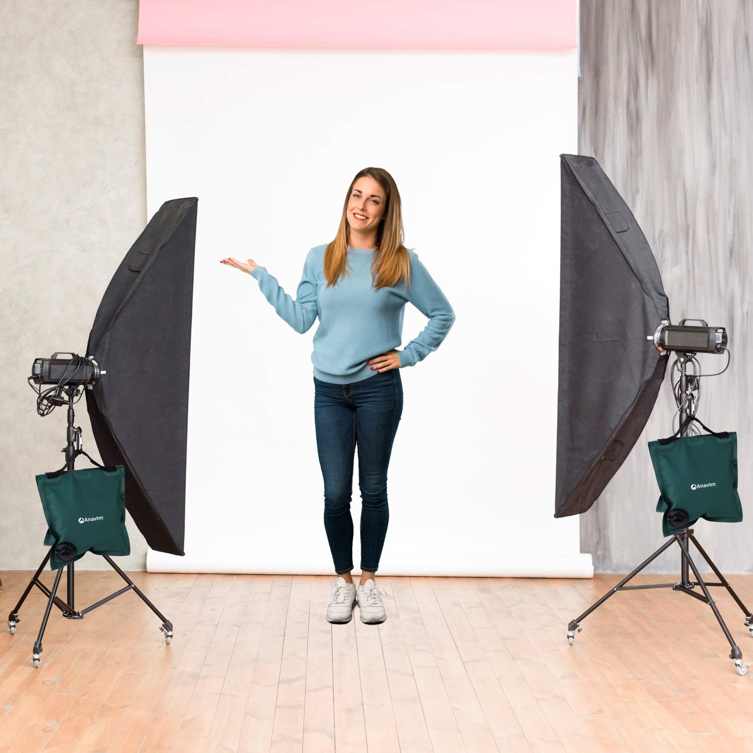 Anavim Heavy Duty Water Weight Bag Saddle Design 4 Pack Photo Video Studio Stand, Backyard, Outdoor Patio, Sports (Green)