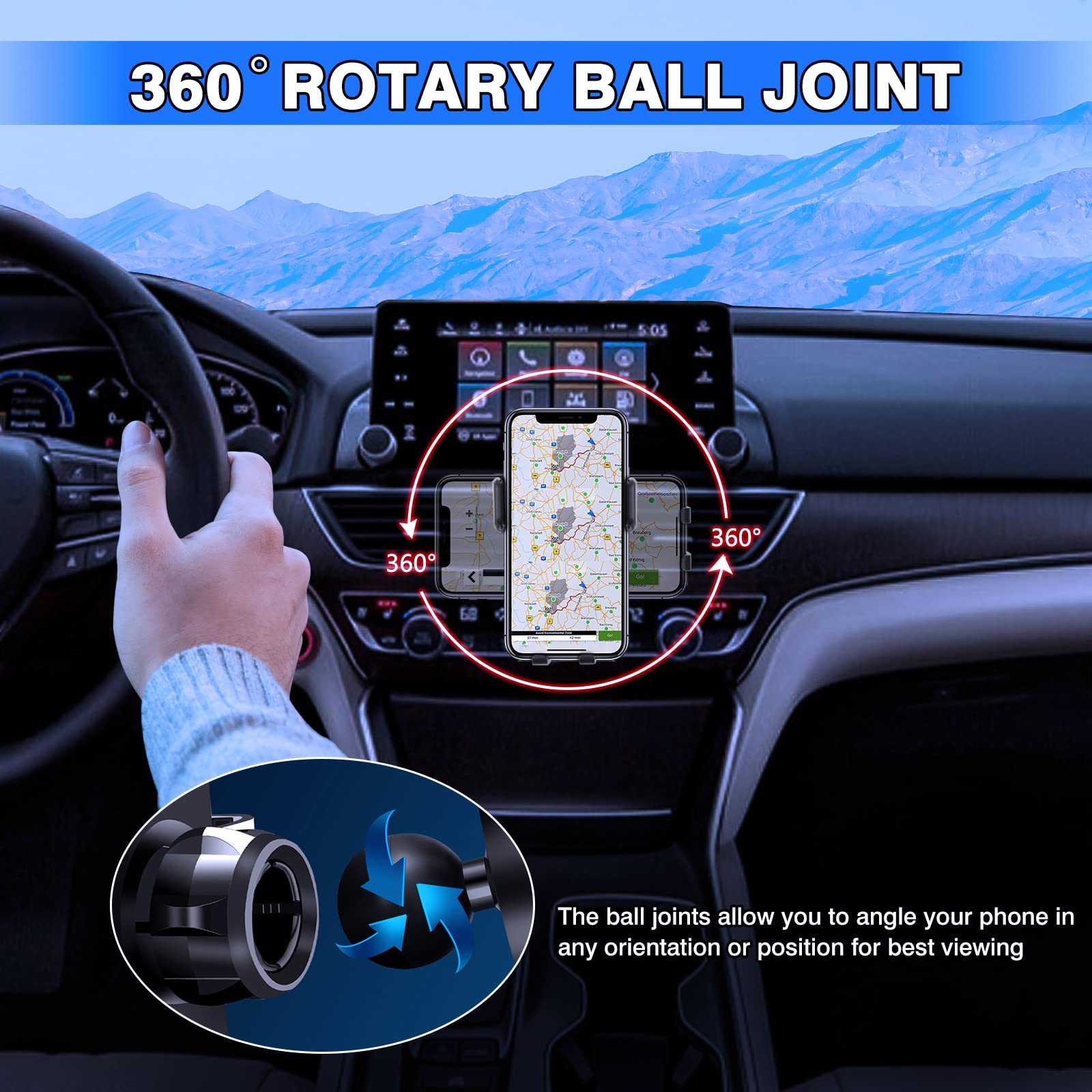 Karltys Car Phone Holder For Honda Civic 2016-2021 Accessories, 10Th Gen. Civic Cell Phone Holer Air Vent Mount For 4-7 Inch Sma