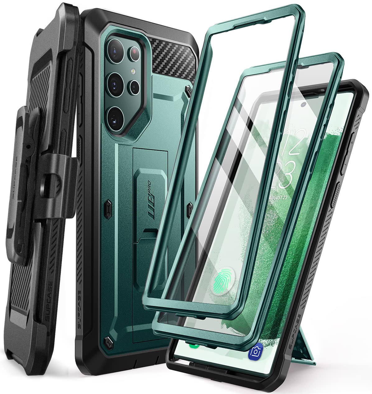 SUPCASE for Samsung Galaxy S22 Ultra Case with Stand, [Unicorn Beetle Pro] [2 Front Frames] [Built-in Screen Protector & Belt-Cl