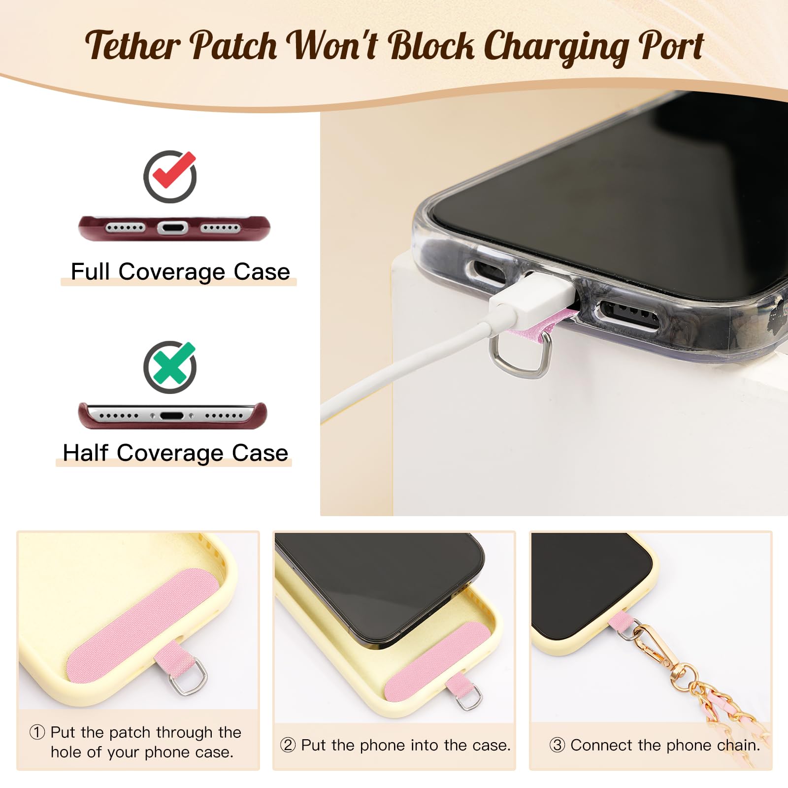 Timovo Universal Phone Lanyard, Metal Cell Phone Chain Anti-Theft Crossbody Strap For Iphone 16, 15 And Most Smartphones, Cell P