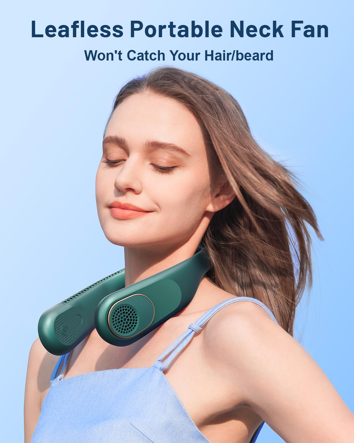 Sweetfull Portable Neck Fan 360 Cooling Bladeless Personal Fan | No Hair Twisting   4000Mah Usb Rechargeable Wearable Fan For Tr
