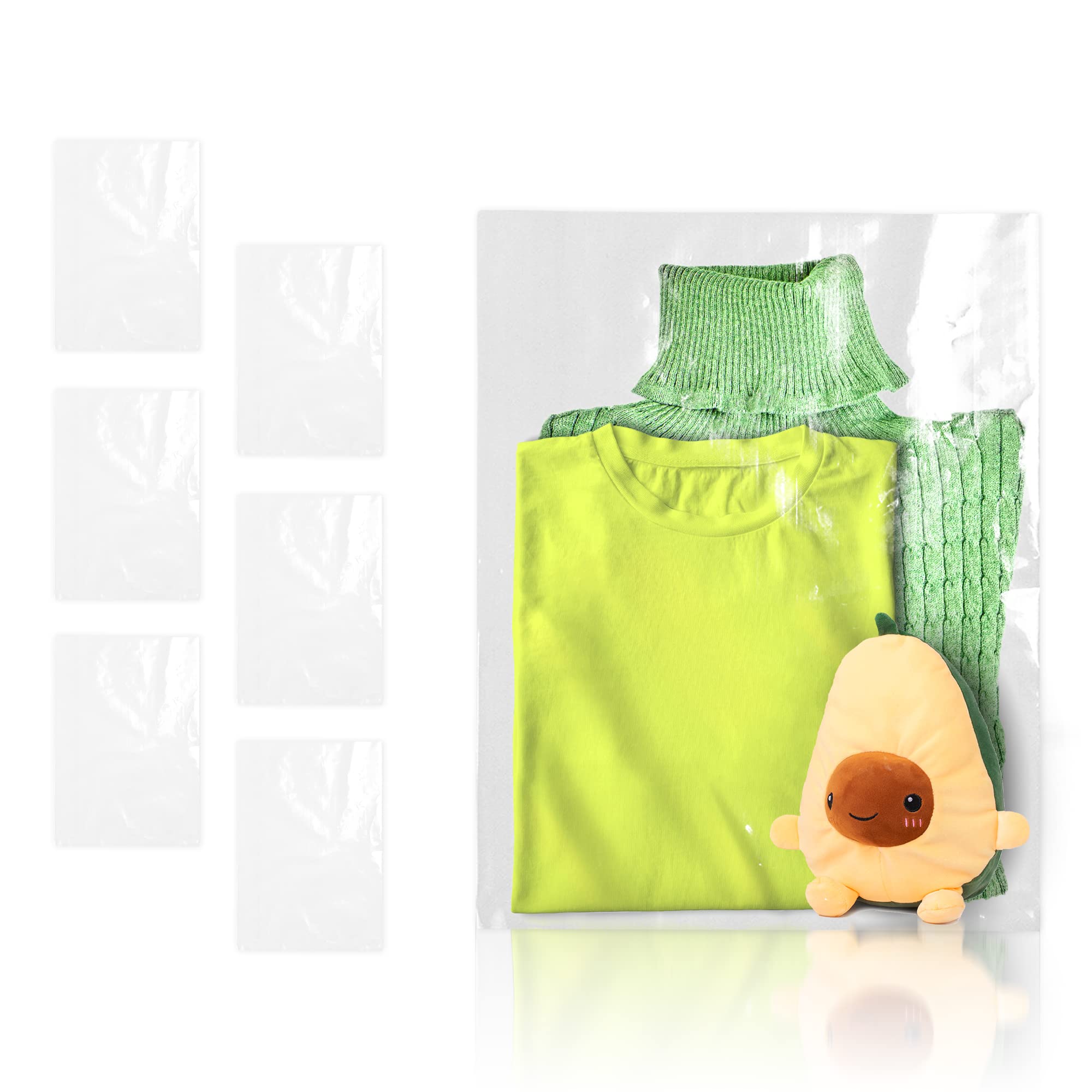 PUREVACY Clear Packing Bags, 10 x 13 Inch. Pack of 100 Clear Poly Mailers for Clothing with Open Top. 2 Mil PE Poly Bags for Shi