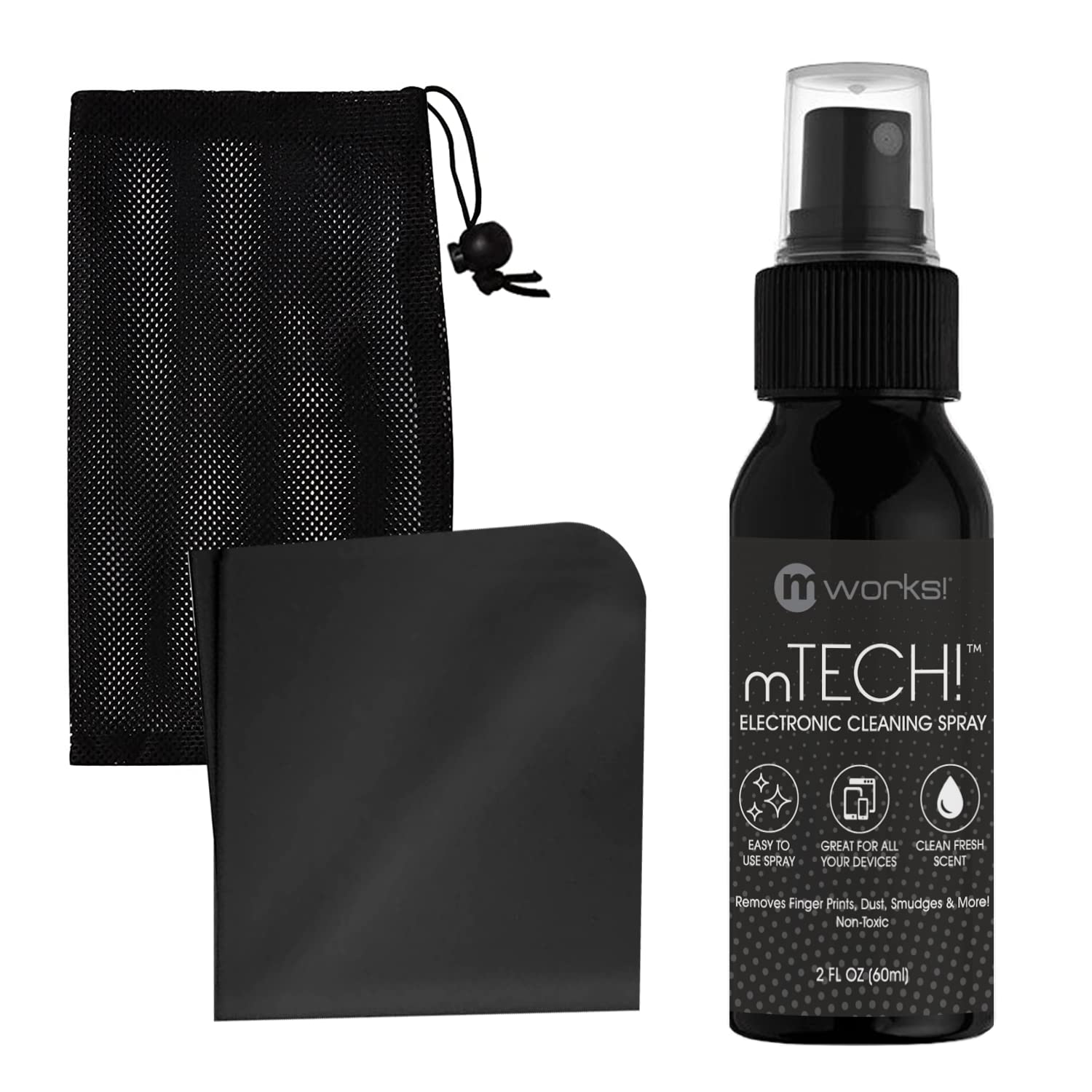 Mtech! Electronic Cleaning Kit With Spray Bottle & Cloth [Travel Size] Screen Cleaning Kit For Smartphones, Tablets, Tvs, Laptop
