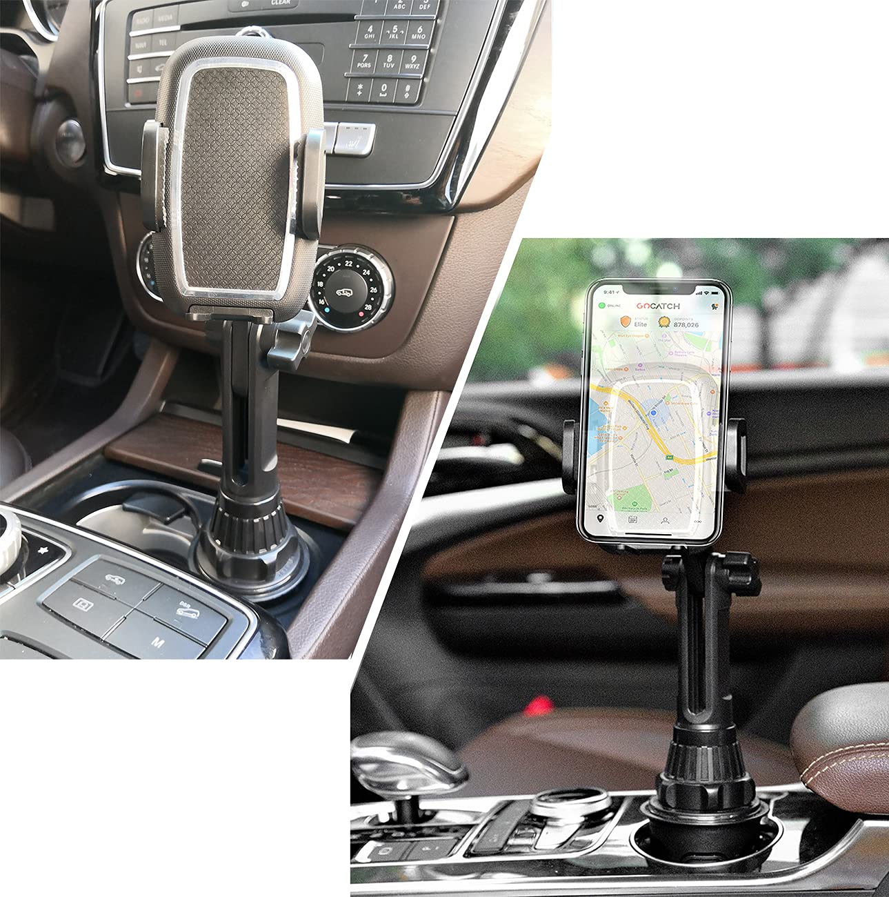Tecotec Upgraded Car Cup Holder Phone Mount & Air Vent Phone Holder, Universal Adjustable Long Arm Car Cup Holder Fits All Cellp
