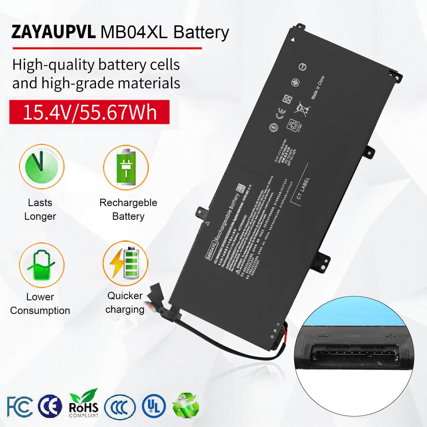 Zayaupvl 55.67Wh Mb04Xl 844204 850 Battery For Hp Envy X360 M6 Convertible M6 Aq105Dx M6 Aq103Dx M6 Aq003Dx M6 Aq005Dx M6 Ar004D