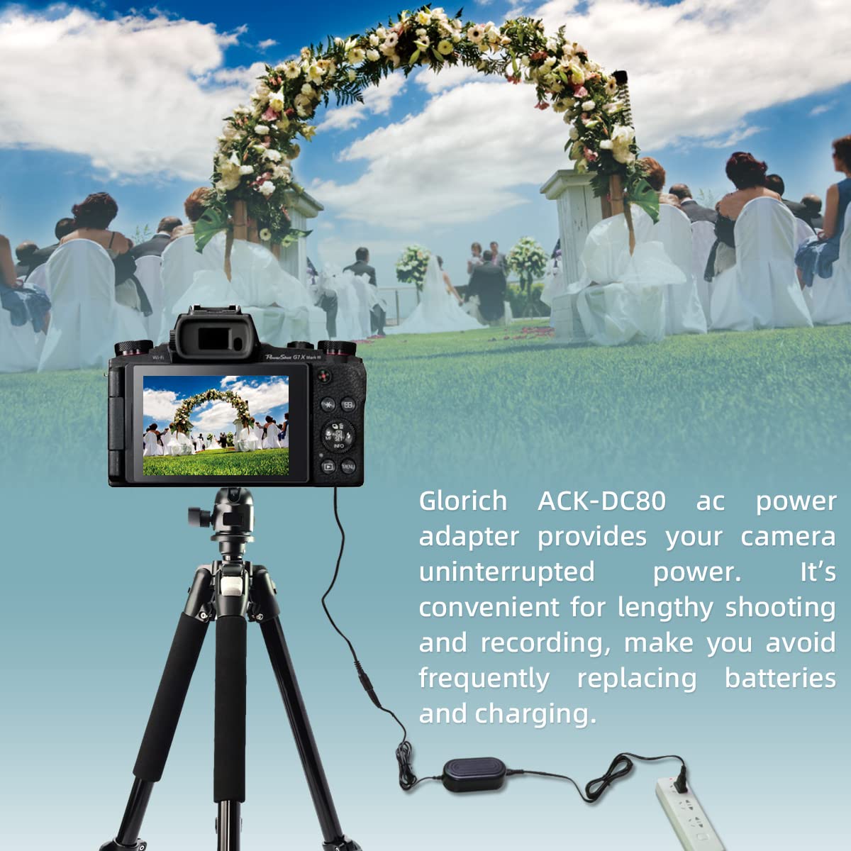 Glorich Ack Dc80 Replacement Ac Power Adapter Kit For Canon Powershot G1 X, G1X, G15, G16, Sx40, Sx40 Hs, Sx50, Sx50 Hs, Sx60 And Sx60 Hs Digital Cameras