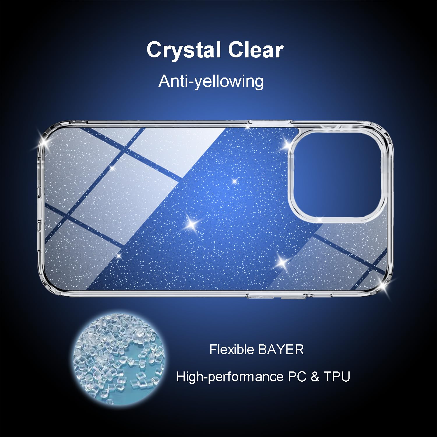 Tenoc Phone Case Compatible With Iphone 11 Pro, Glitter Case Clear Sparkling Protective Bumper Cute Cover For Girls Women