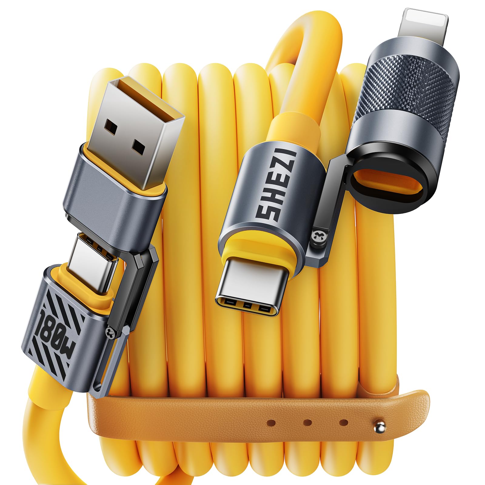 Vexipia 180W Usb C Cable, 4 In 1 Usb C To Usb C Cable [Fast Charging & Data Sync],Multi Charging Cable For Iphone 15/Pro/Plus/Pr