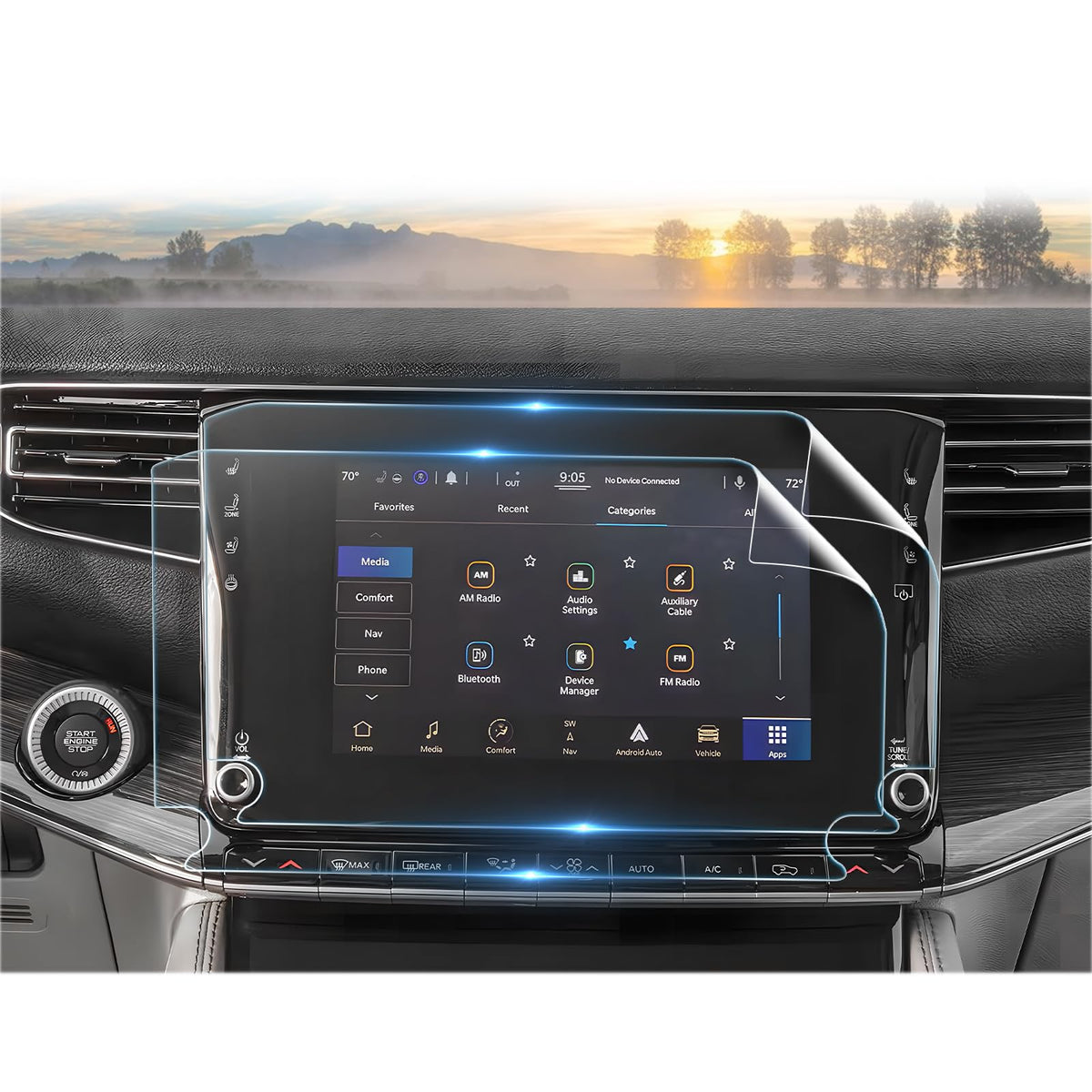 Cdefg 2 Pcs Tpu Film Touch Screen Protector For 2022 2023 2024 2025 Jeep Grand Wagoneer 12 Inch Uconnect 5 Infotainment System For Grand Wagoneer 2022-2025 Accessories, 2 Pieces