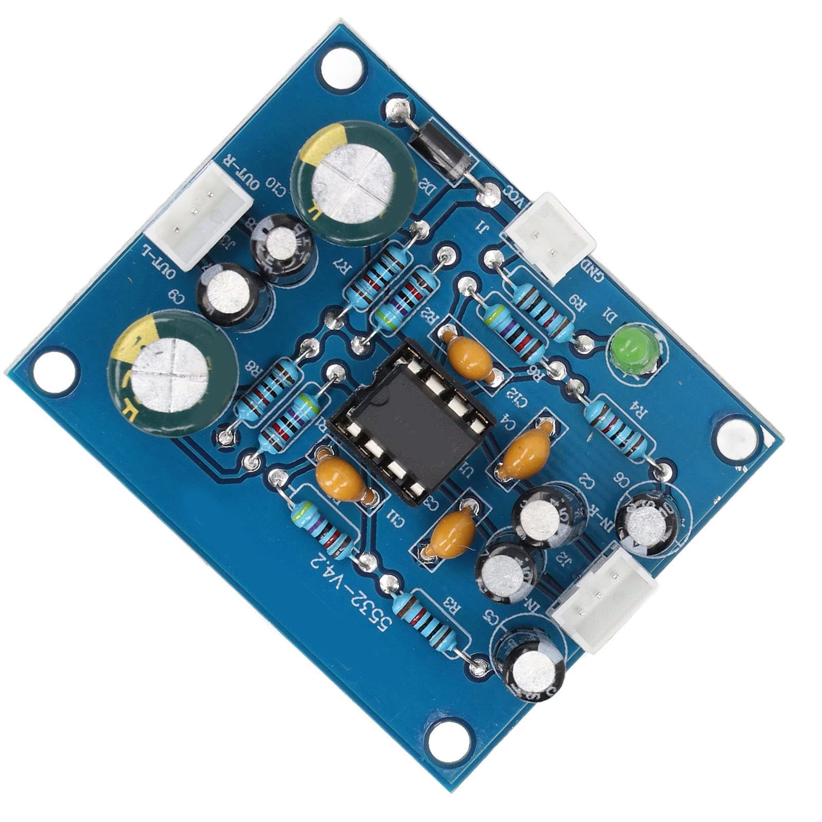 Ne5532 Audio Preamplifier Board, Channel With 2 Audio Cables For Low Sensitivity Sources
