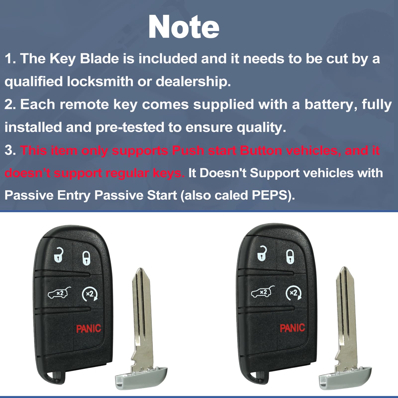 Atpstogo Diy Key Fob Replacement Fits For 2014 2015 2016 2017 Dodge Durango/Jeep Grand Cherokee 5 Buttons Keyless Entry Remote C