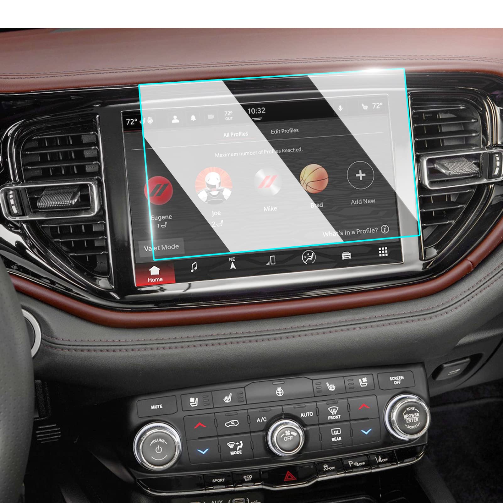 Ttcr Ii Navigation Display Screen Protector For Jeep Grand Cherokee L And Dodge Durango 2021 2023, Console Touchscreen Protector With 10.1 Inches, Tempered Glass Protective Film