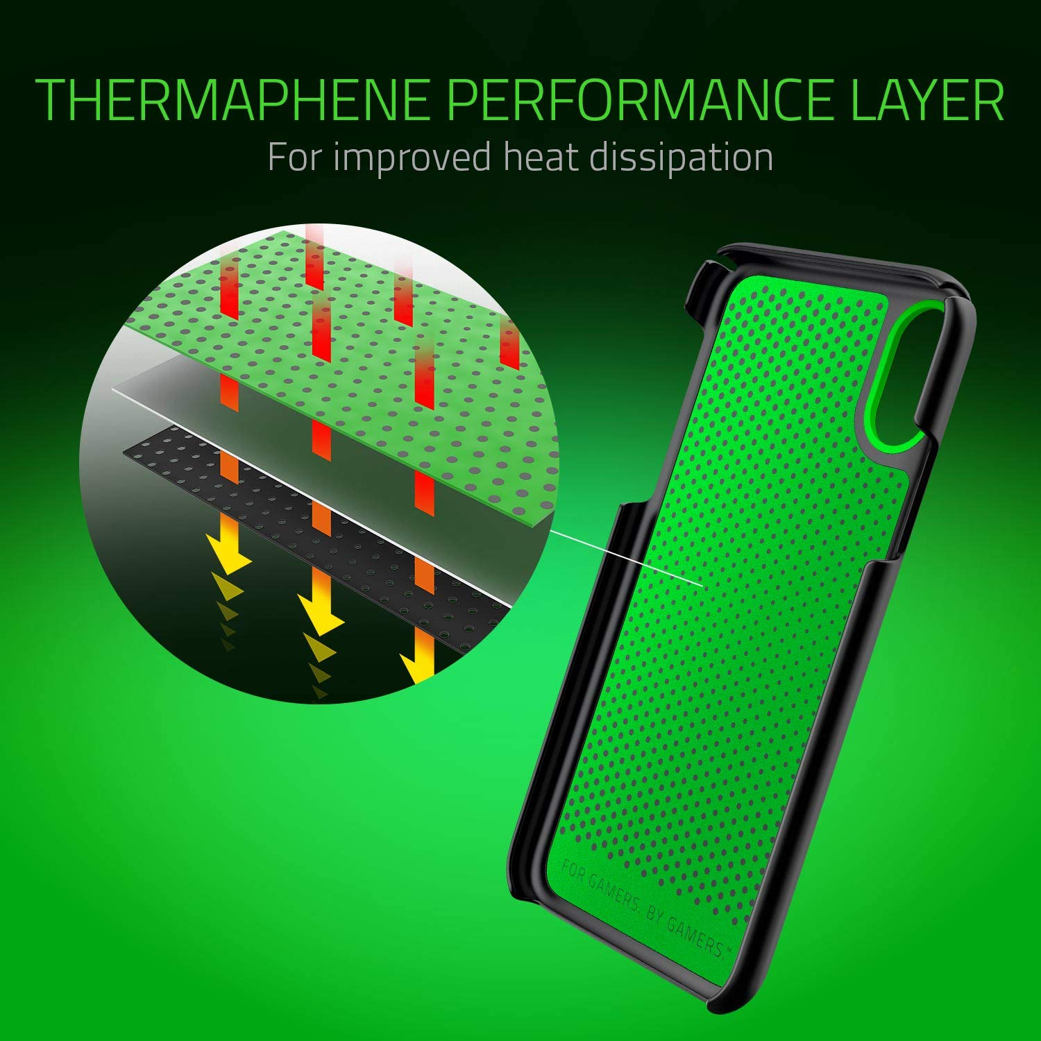 Razer Arctech Slim For Iphone Xr Case: Thermaphene & Venting Performance Cooling - Wireless Charging Compatible - Matte Black