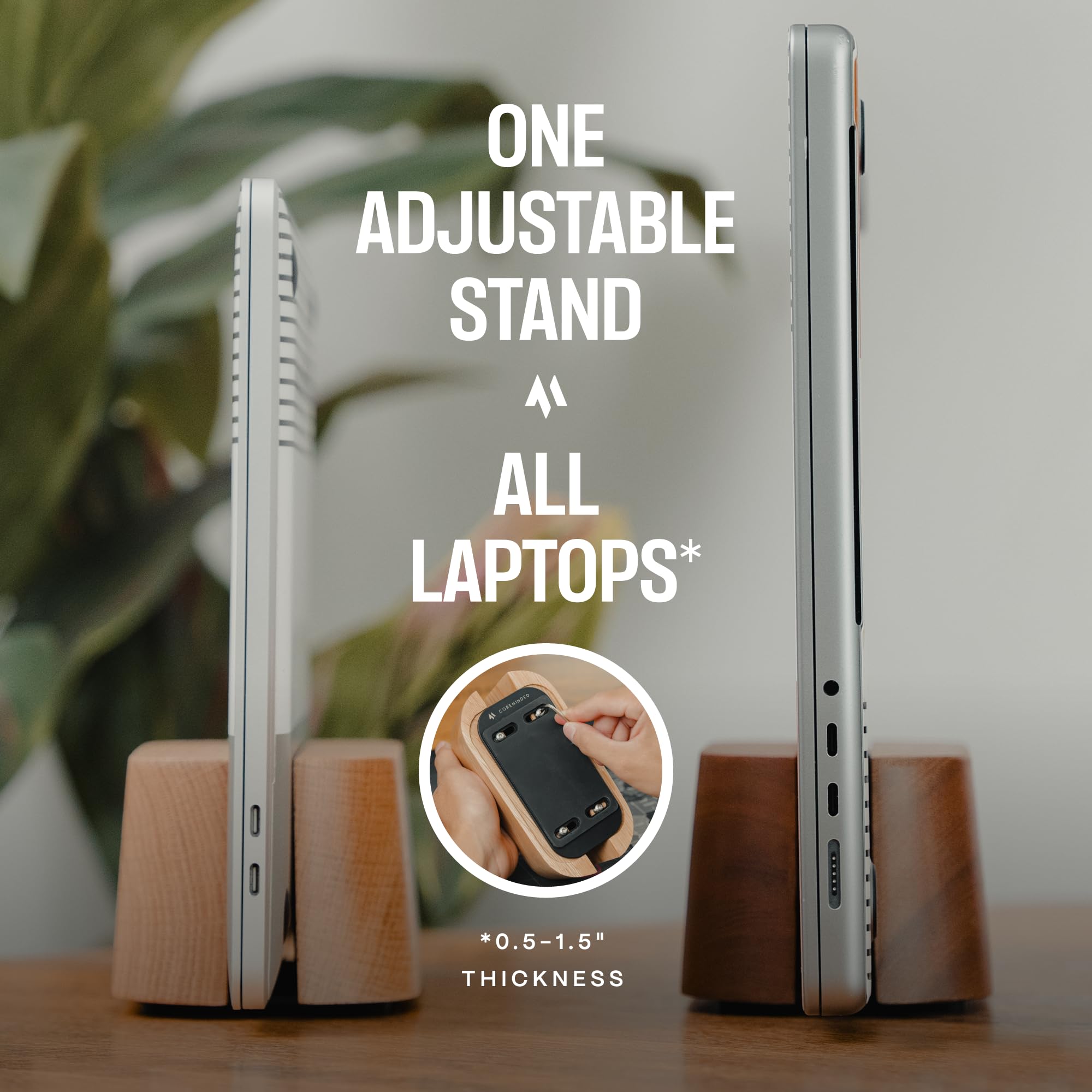 Coreminded Adjustable Vertical Laptop Stand For Desk, Macbook Stand Laptop Holder, Macbook Pro Stand, Laptop Stand Vertical Macb