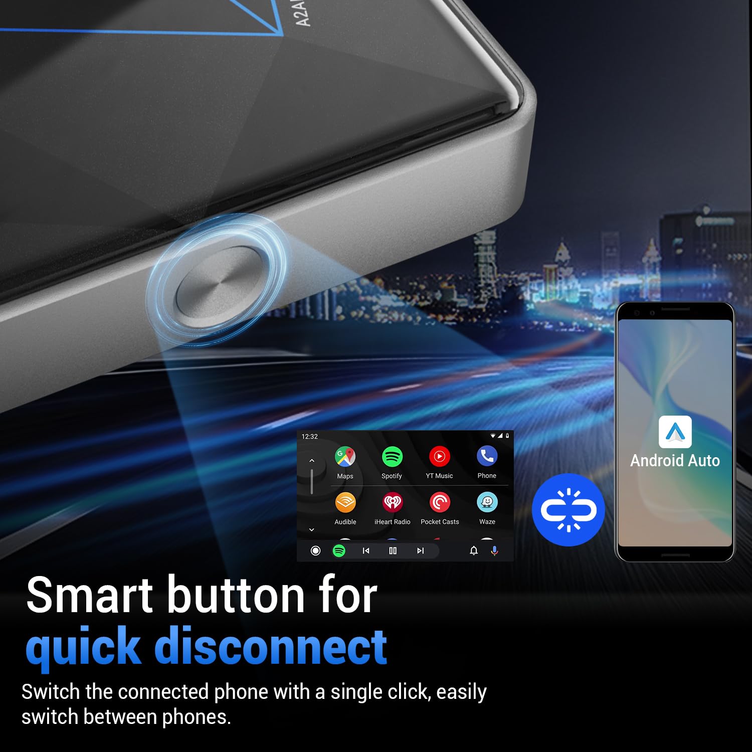 Wireless Android Auto Car Adapter   Ottocast A2Air Pro New Android Auto Wireless Adapter Seamlessly Convert Wired Android Auto T