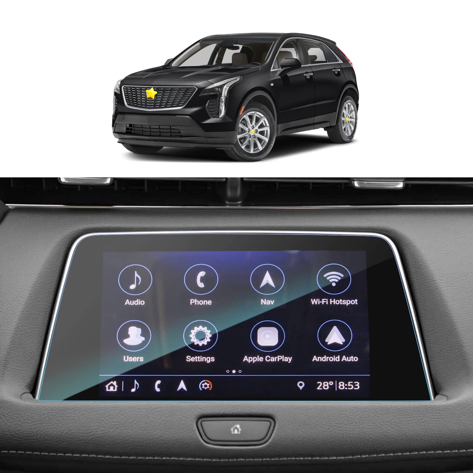 Sktu For 2019 2020 2021 2022 2023 Cadillac Xt4 Screen Protector Navigation Display Tempered Glass 9H Hardness Anti Glare & Scratch Hd Clear Lcd Gps Touch 2023 Cadilla C Xt4 Screen Protector