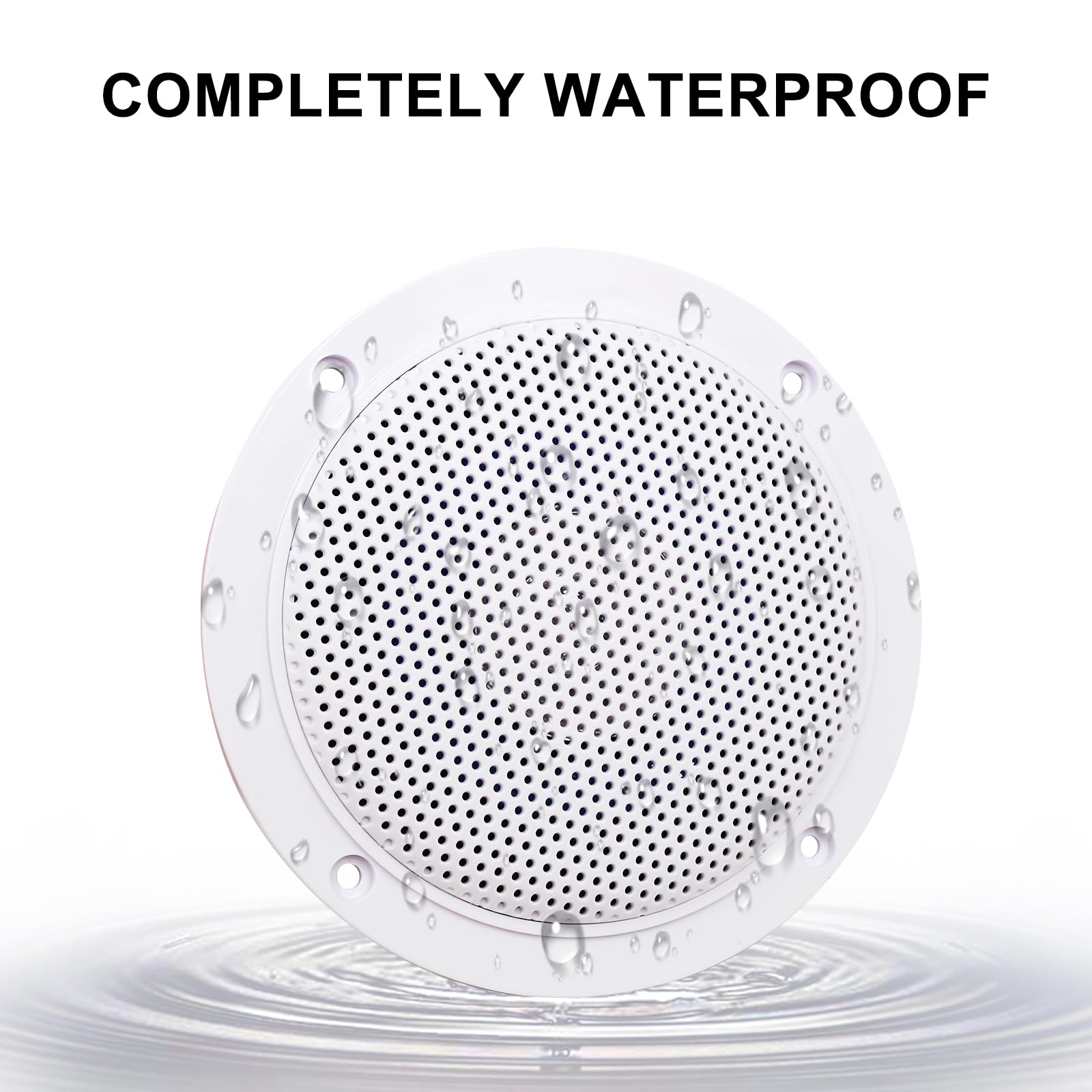 Herdio 4 Inches Waterproof Marine Ceiling Speakers With 160 Watts Power, Handling For Kitchen Bathroom Boat Car Rv Camper Motorc