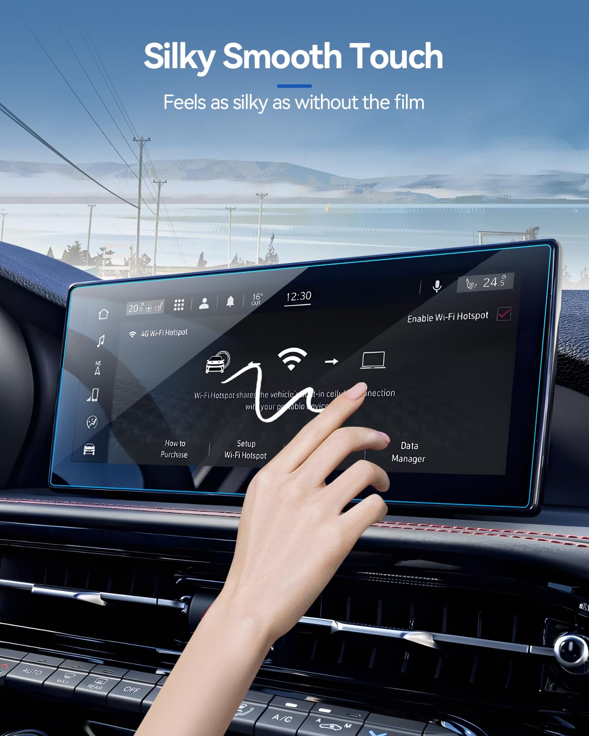 Lantu 2Pcs Car Screen Protector For 2023 2024 Dodge Hornet(Gt, Gt Plus, R/T, R/T Plus) Accessories Navigation Nano Touchscreen P